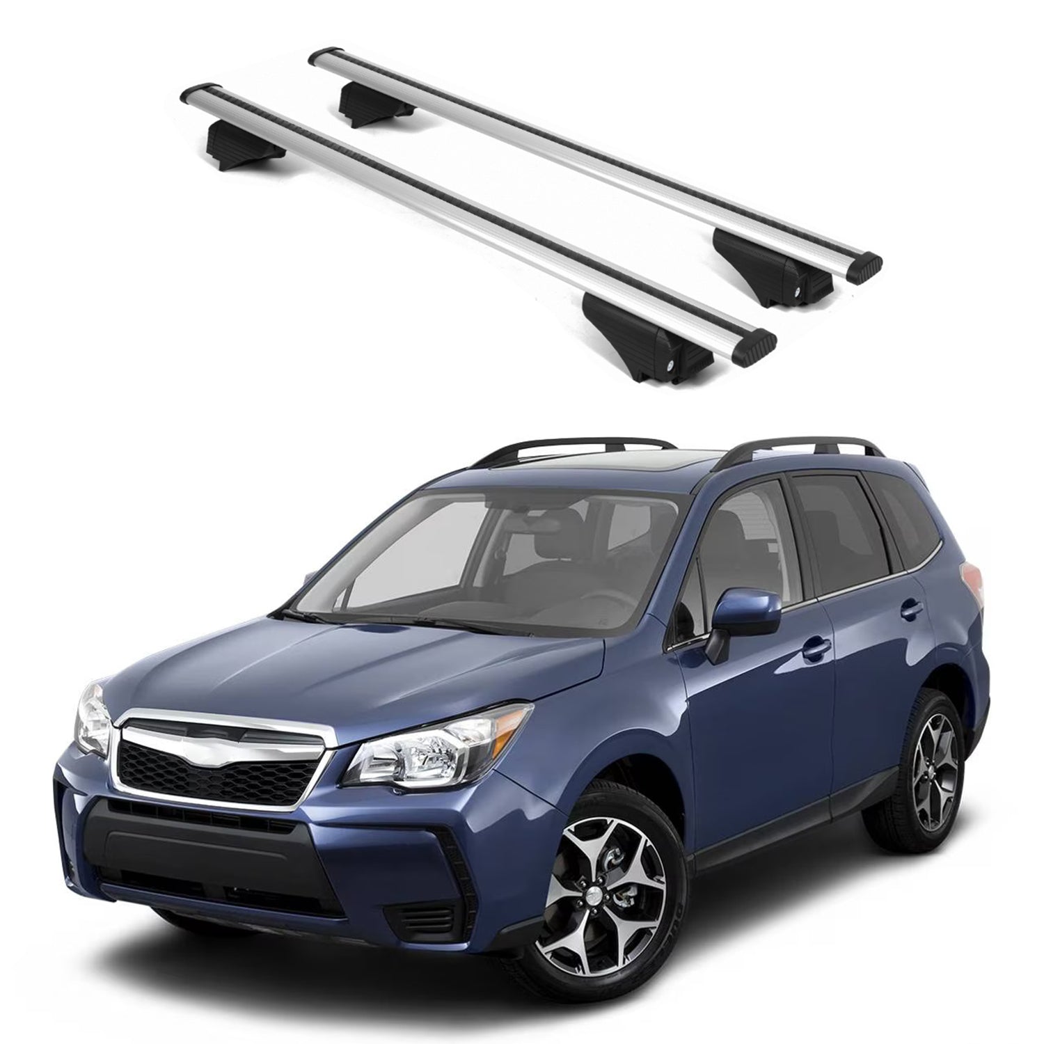 ERKUL Roof Rack Cross Bars for Subaru Forester 2014-2024 for Raised Rails-Silver