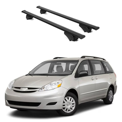 ERKUL Roof Rack Cross Bars for Toyota Sienna 2004-2010 for Raised Rails - Black