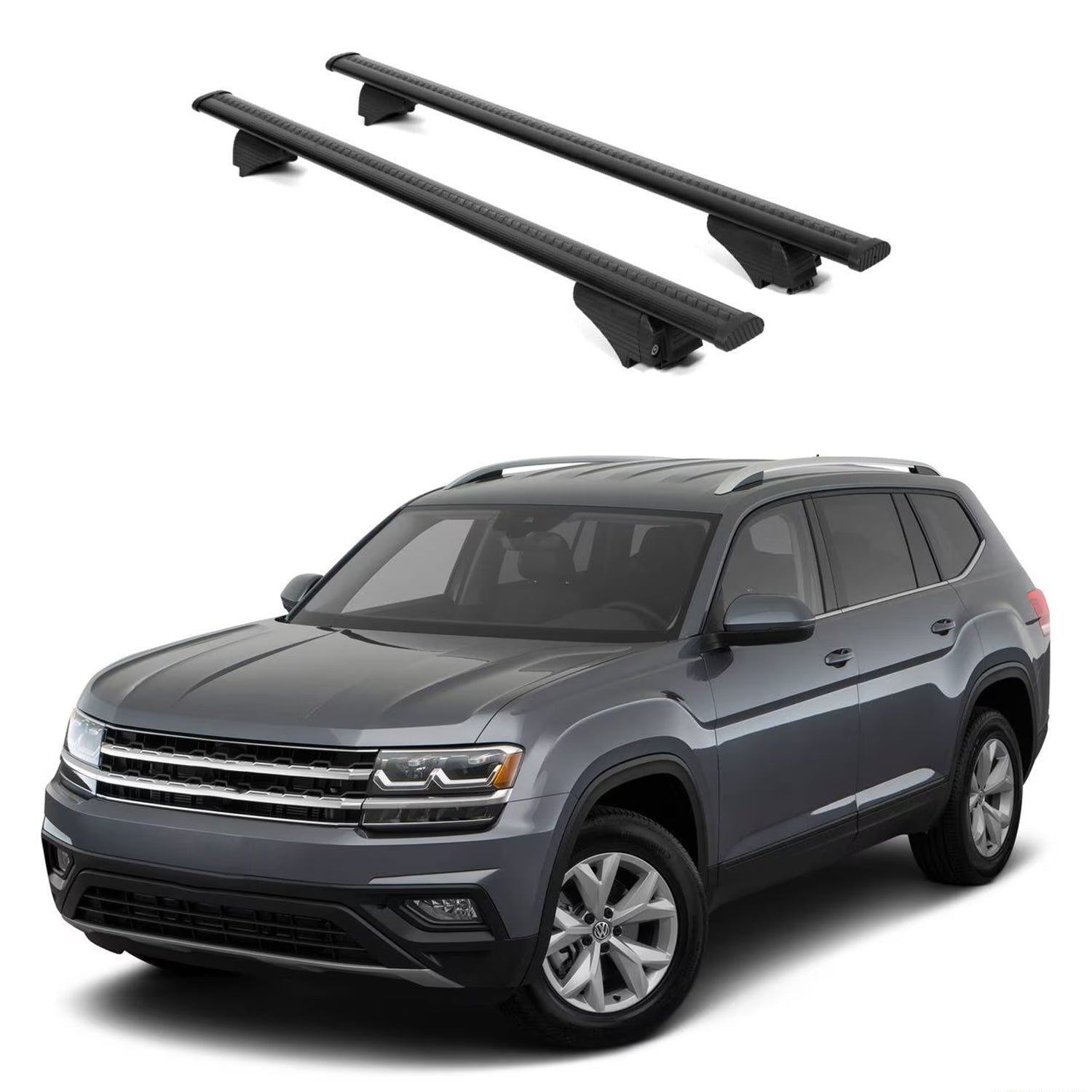 ERKUL Roof Rack Crossbars for VW Volkswagen Atlas 2018-2026 for Raised Rails-Black