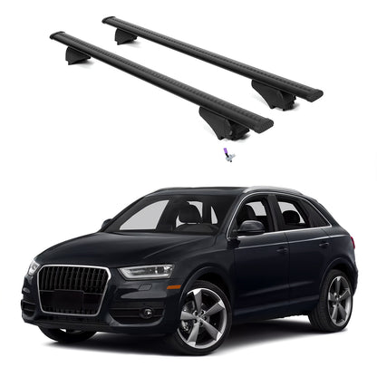 ERKUL Roof Rack Cross Bars for Audi Q3 2015-2018 with Flush Rails - Black