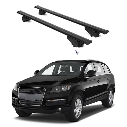 ERKUL Roof Rack Cross Bars for Audi Q7 2007-2015 with Flush Rails - Black