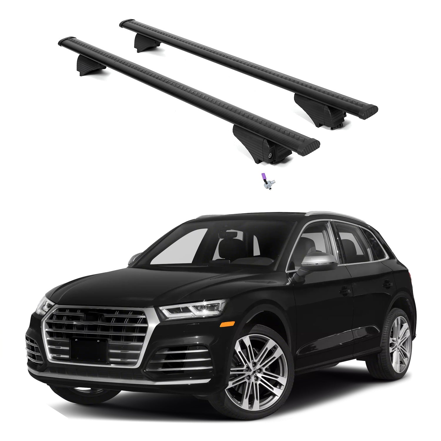 ERKUL Roof Rack Cross Bars for Audi SQ5 2018-2026 with Flush Rails - Black