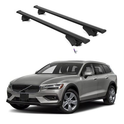 ERKUL Roof Rack Cross Bars for Volvo V60 Cross Country 2019-2026 - Black