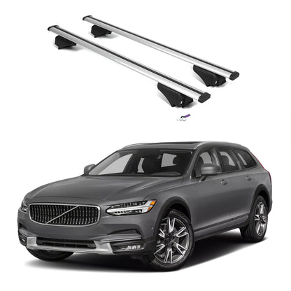 ERKUL Roof Rack Cross Bars for Volvo V90 Cross Country 2017-2026 - Silver