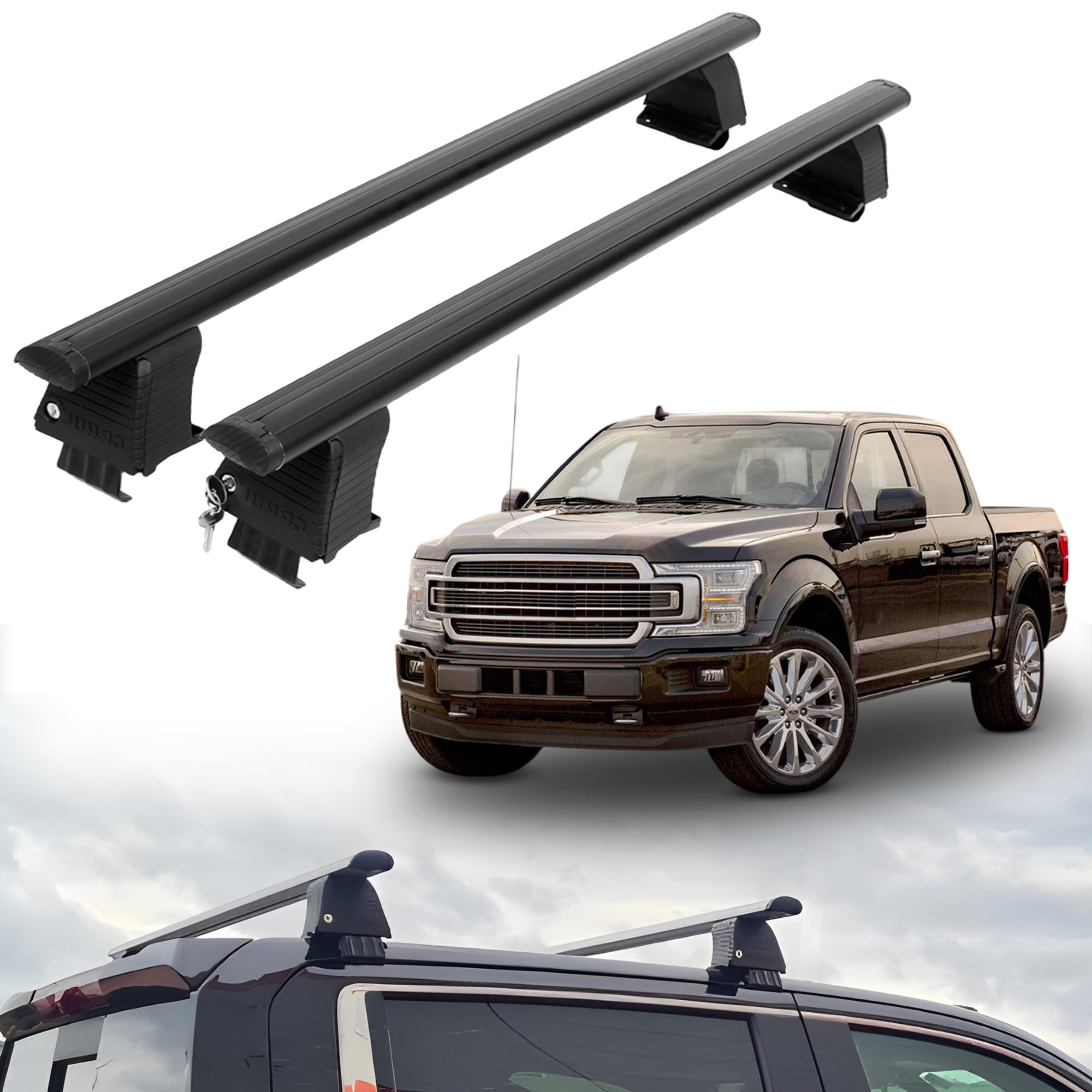 ERKUL Roof Rack Crossbars For FORD F-150 RAPTOR 2017-2020