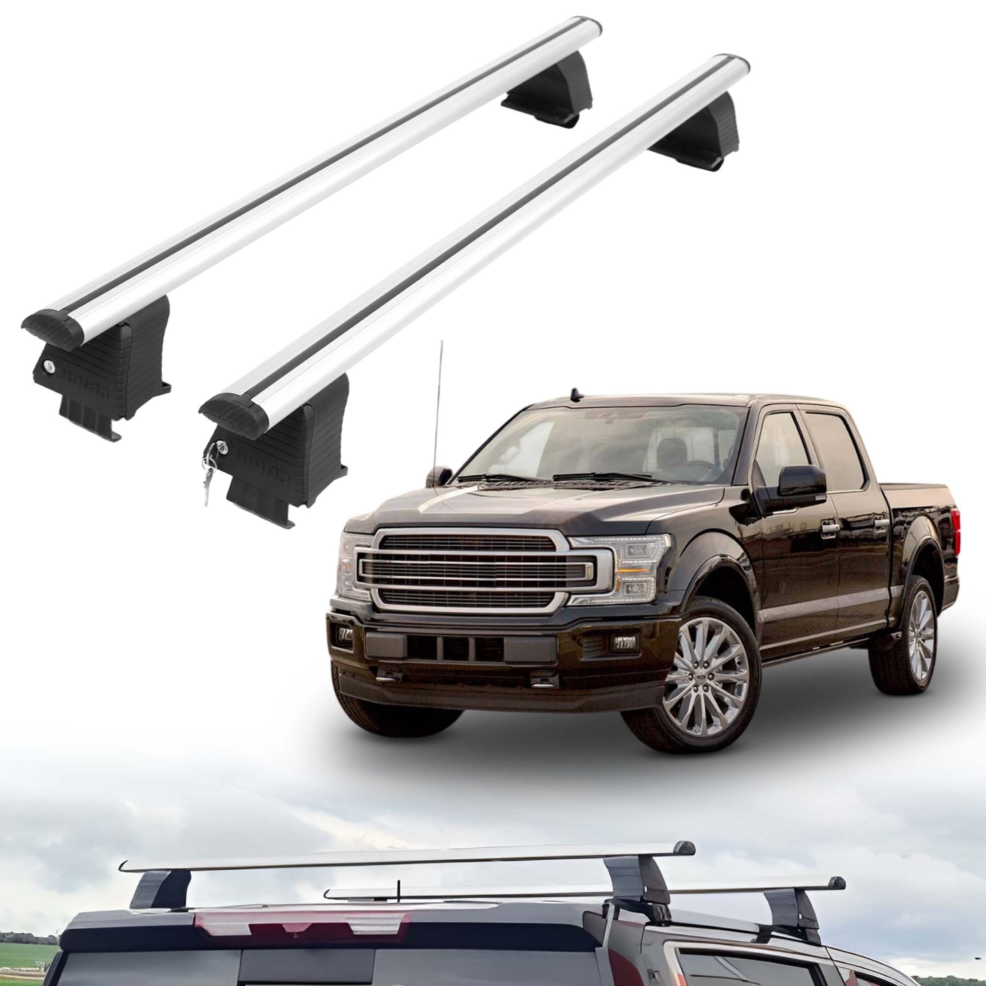 ERKUL Roof Rack Crossbars For FORD F-150 RAPTOR 2017-2020