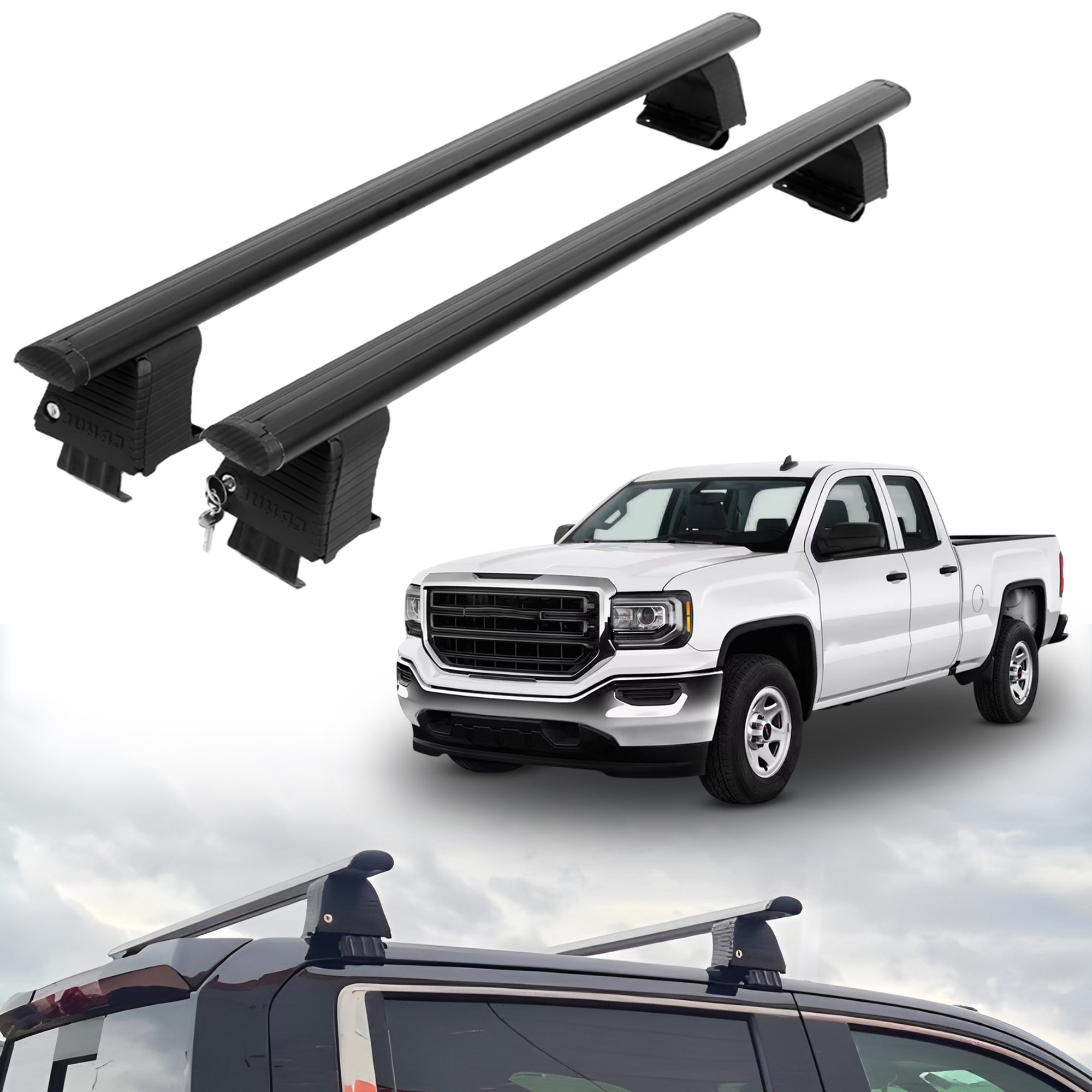 ERKUL Roof Rack Crossbars For GMC SIERRA 2014-2018