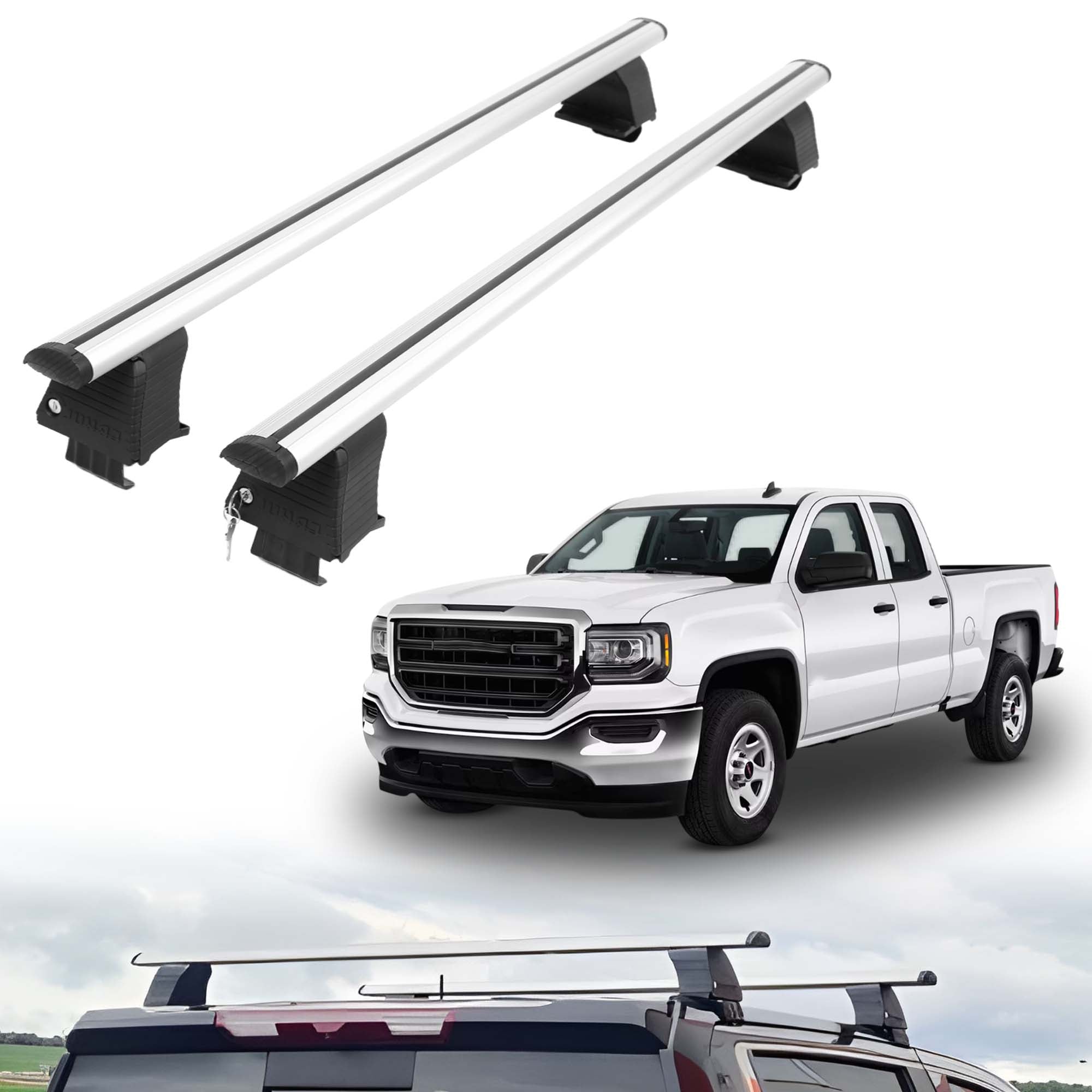 ERKUL Roof Rack Crossbars For GMC SIERRA 2014-2018