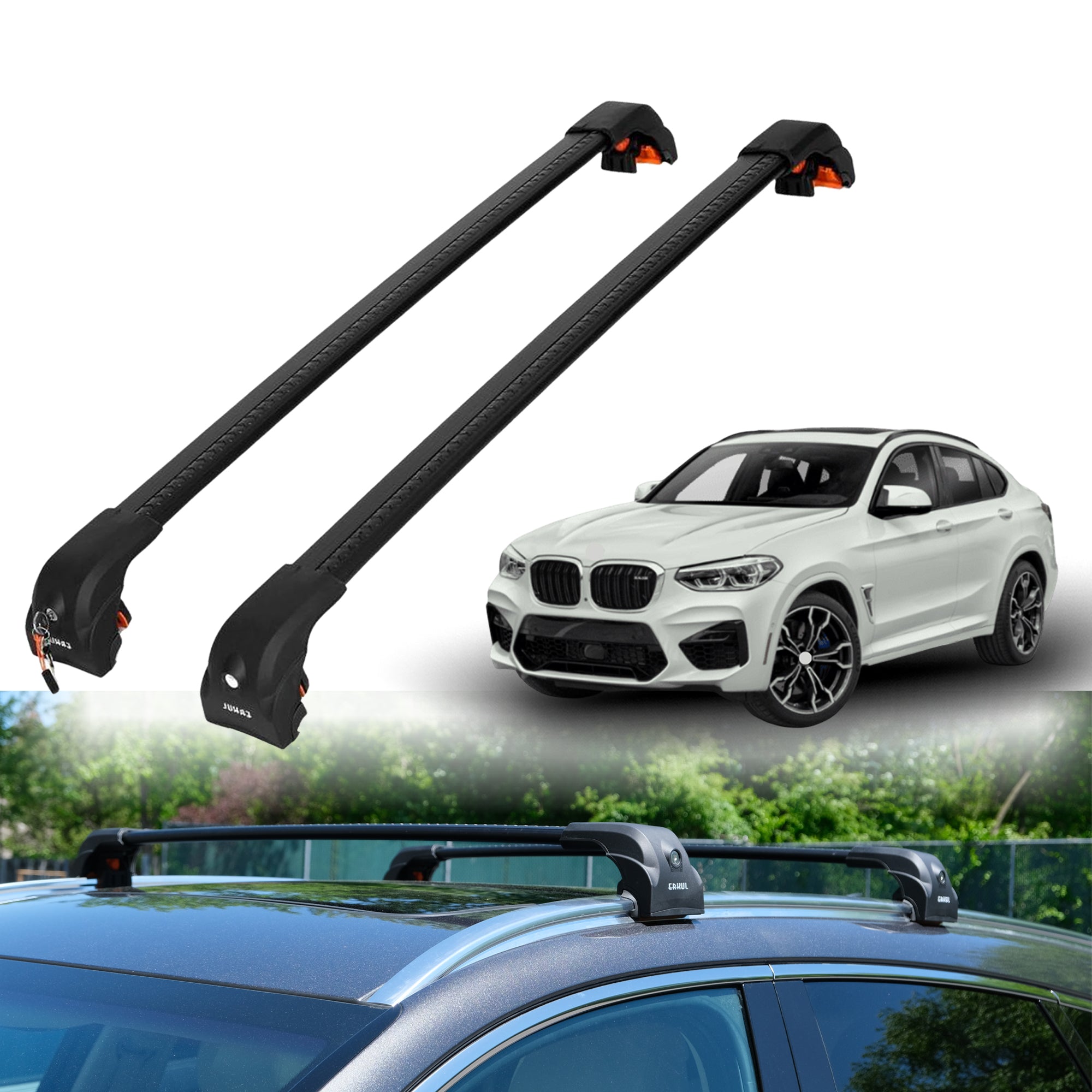 ERKUL Roof Rack Crossbars For BMW X4 2019-2025