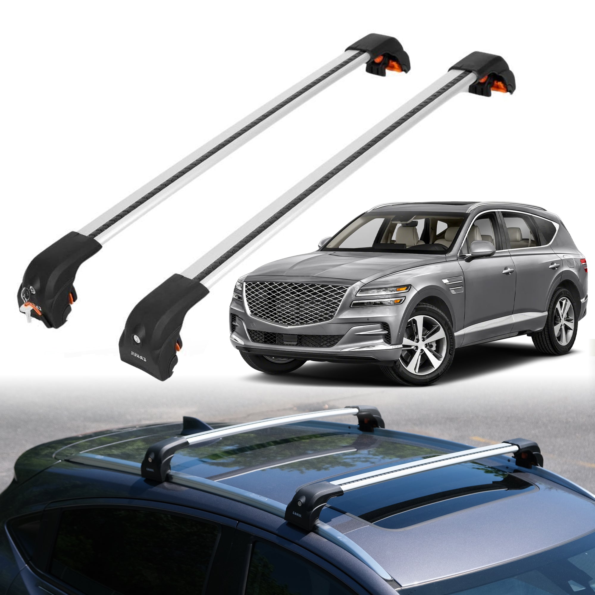 ERKUL Roof Rack Crossbars For GENESIS GV80 2021-2026