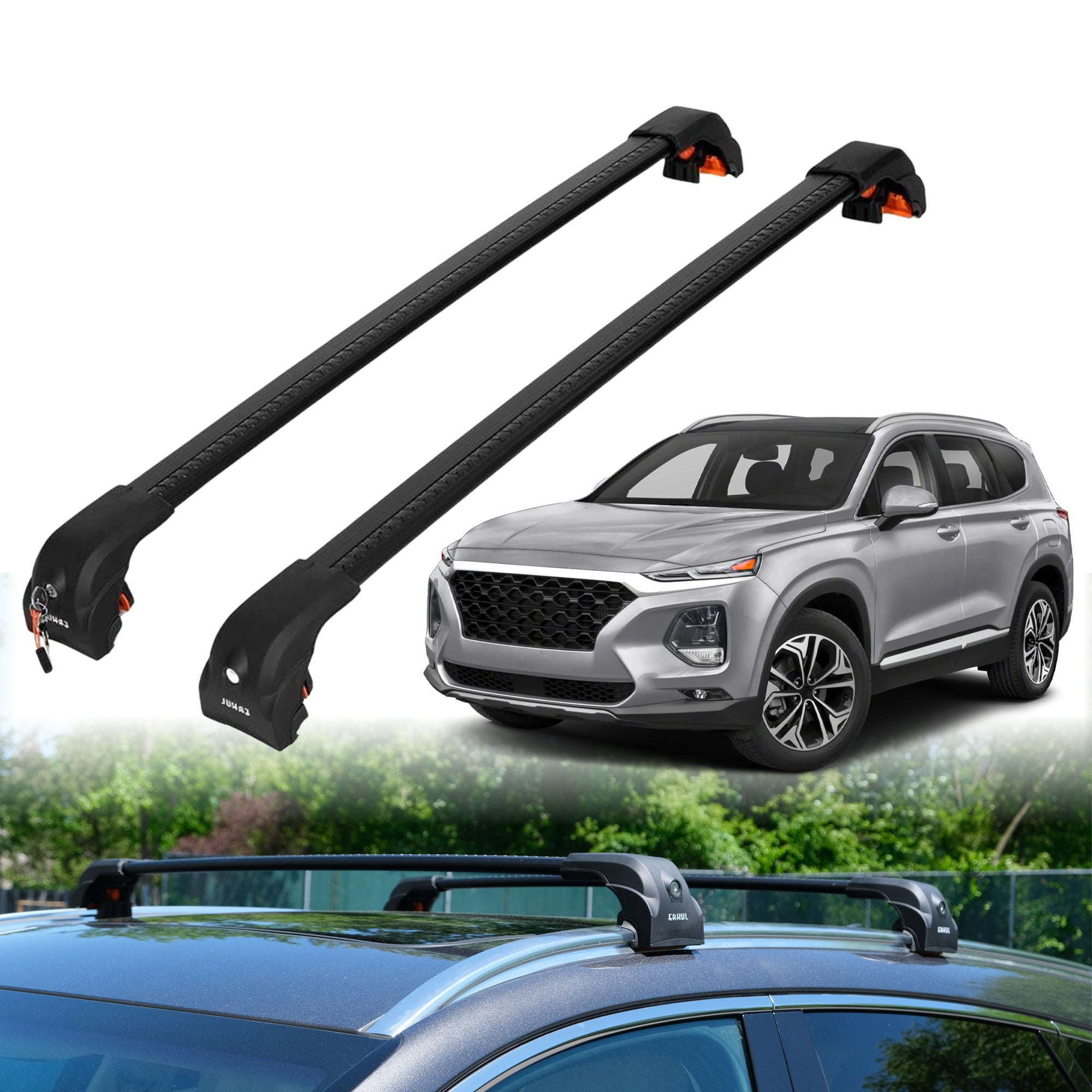ERKUL Roof Rack Crossbars For HYUNDAI SANTA FE 2019-2023
