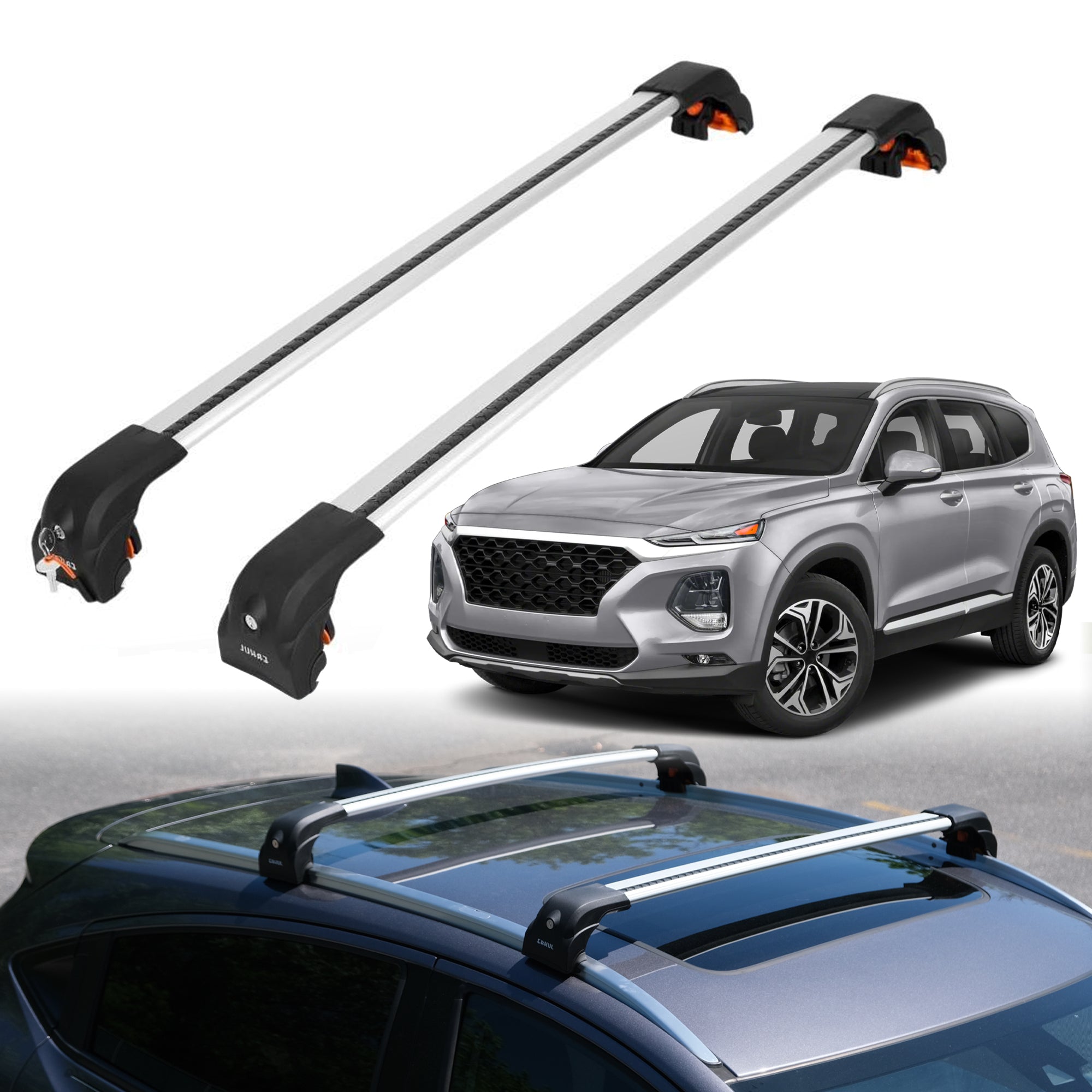 ERKUL Roof Rack Crossbars For HYUNDAI SANTA FE 2019-2023