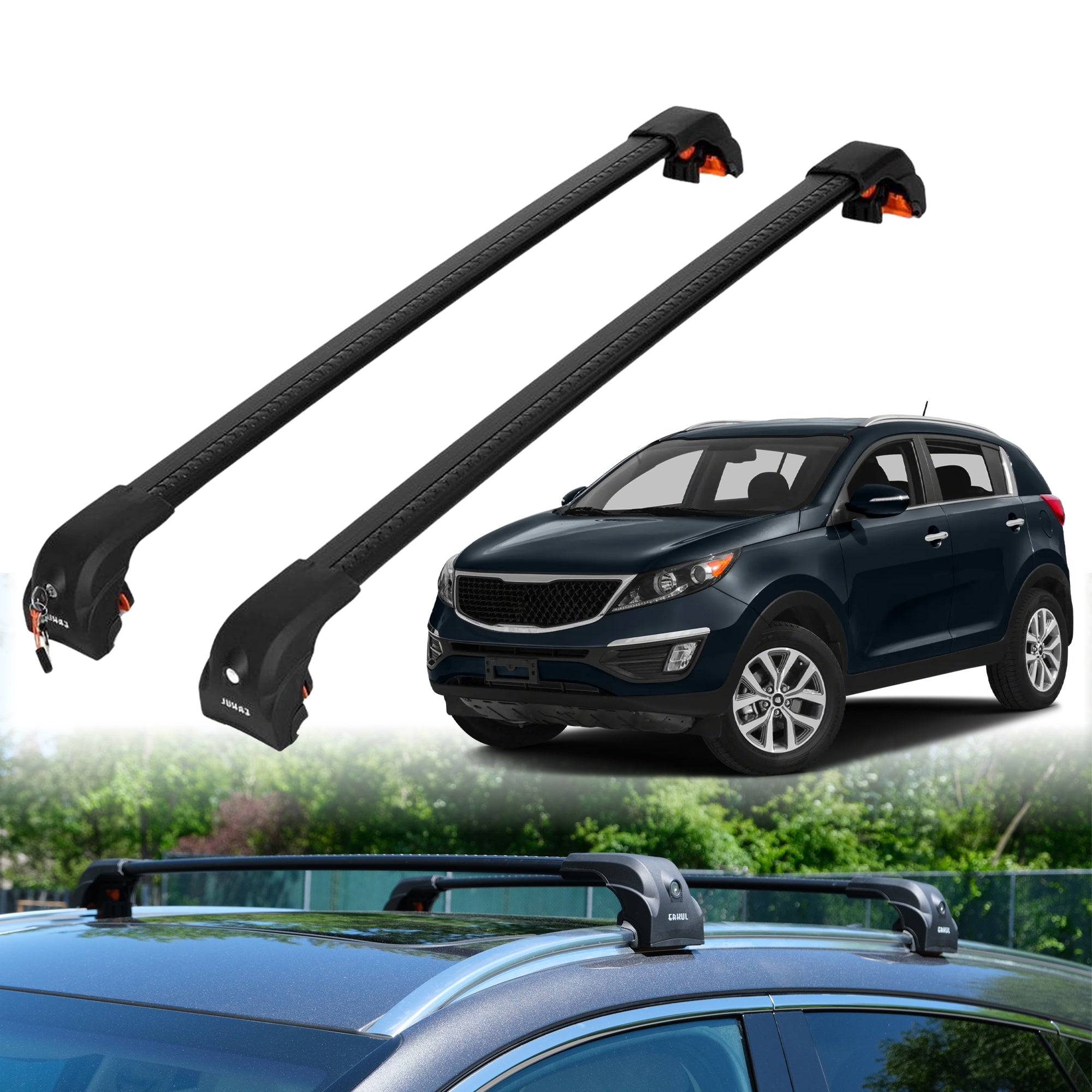 ERKUL Roof Rack Crossbars For KIA SPORTAGE 2011-2016