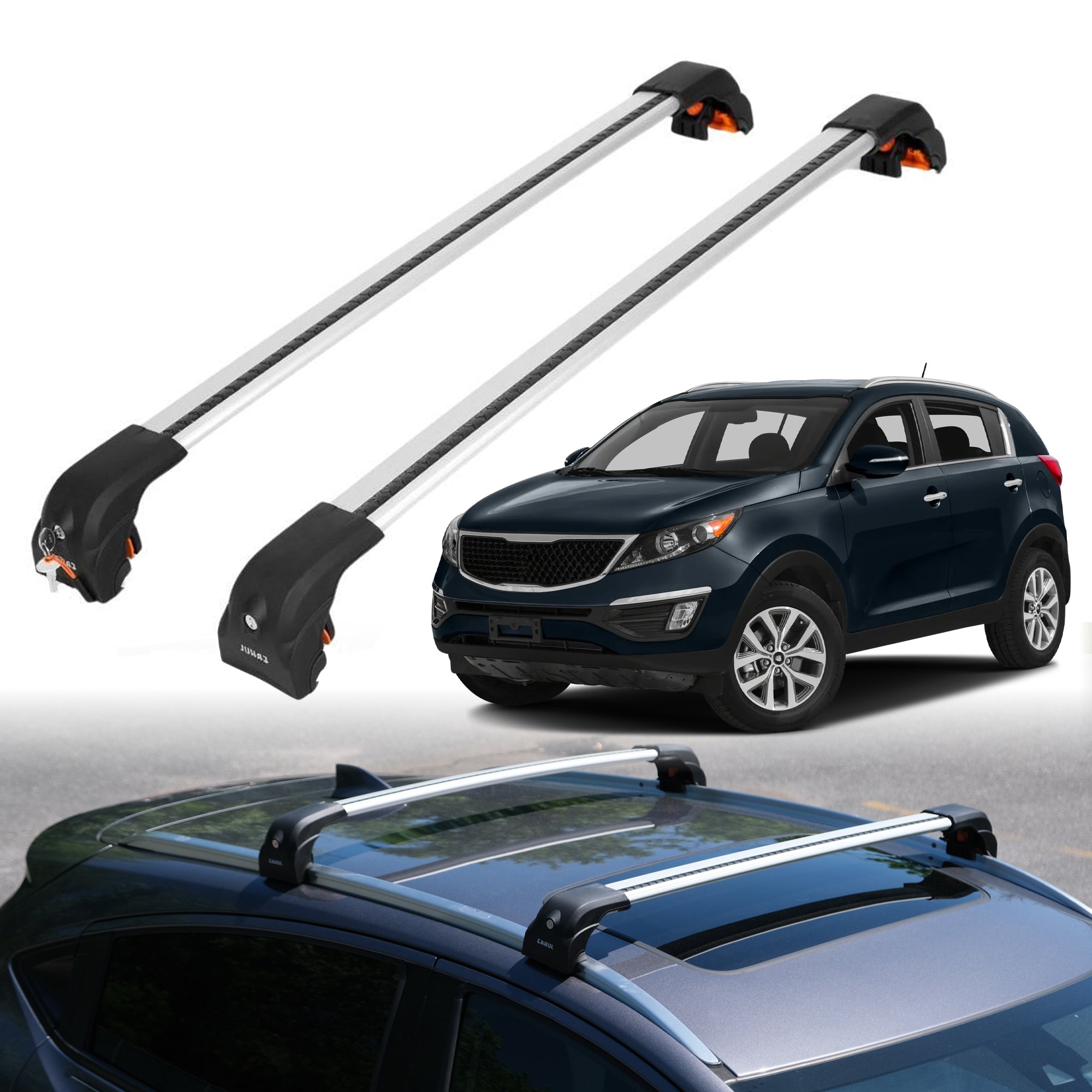 ERKUL Roof Rack Crossbars For KIA SPORTAGE 2011-2016