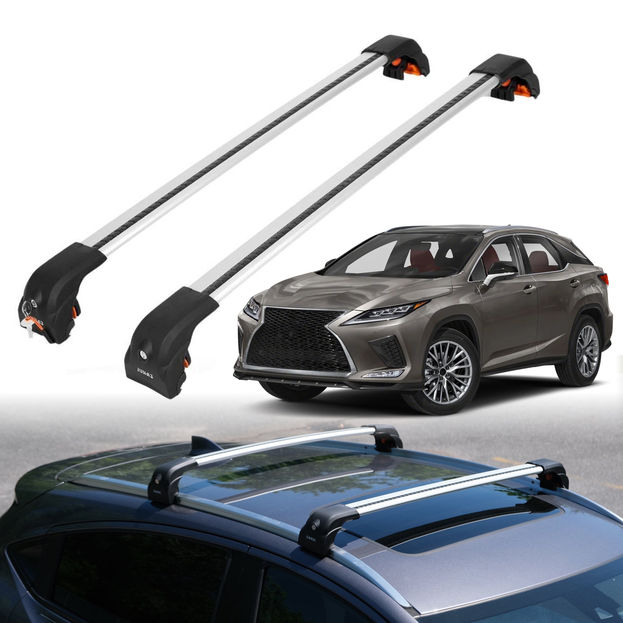 ERKUL Roof Rack Crossbars For LEXUS RX350L / RX450H / RX450HL 2016-2022