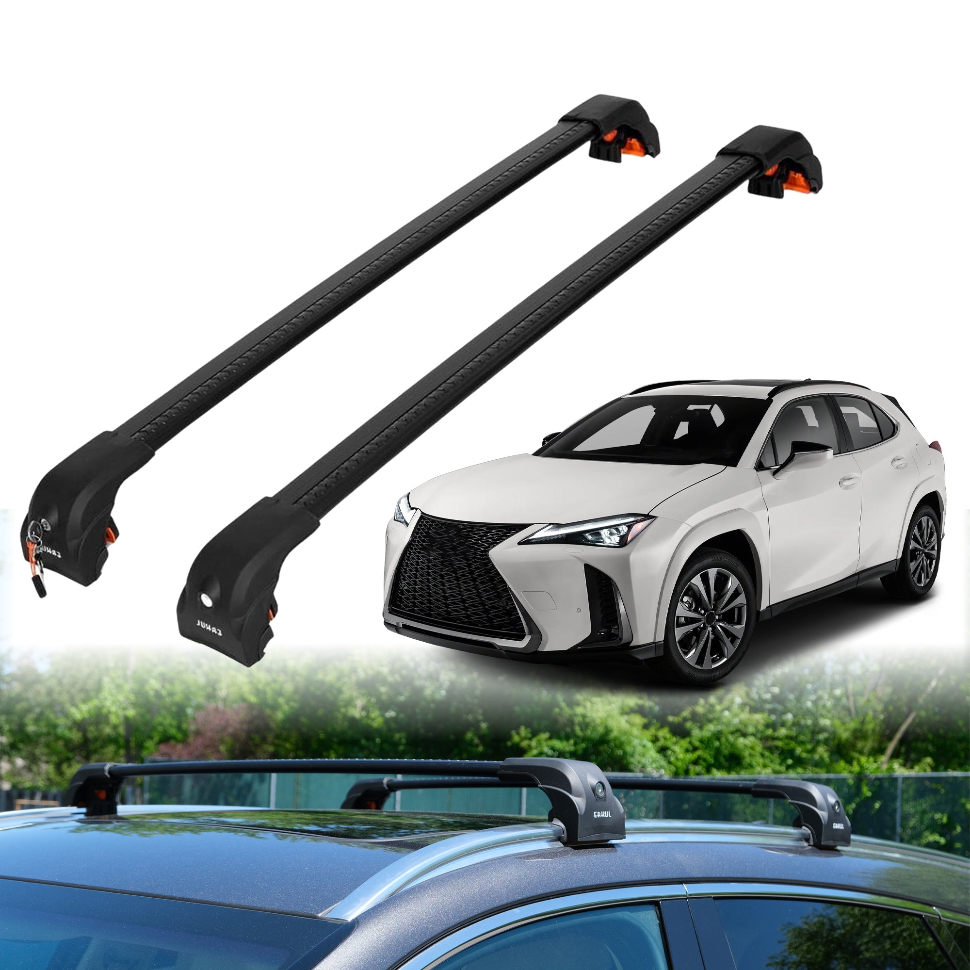 ERKUL Roof Rack Crossbars For LEXUS UX250H 2019-2026