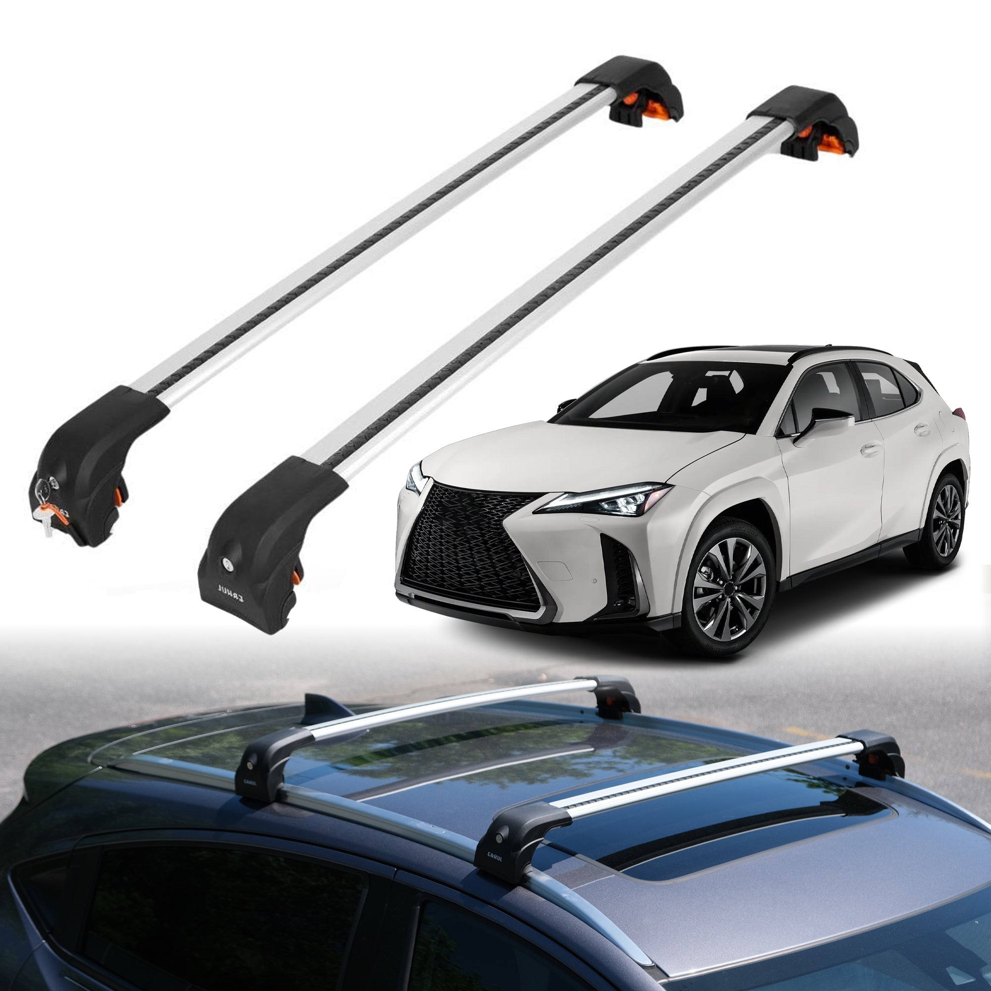 ERKUL Roof Rack Crossbars For LEXUS UX250H 2019-2026