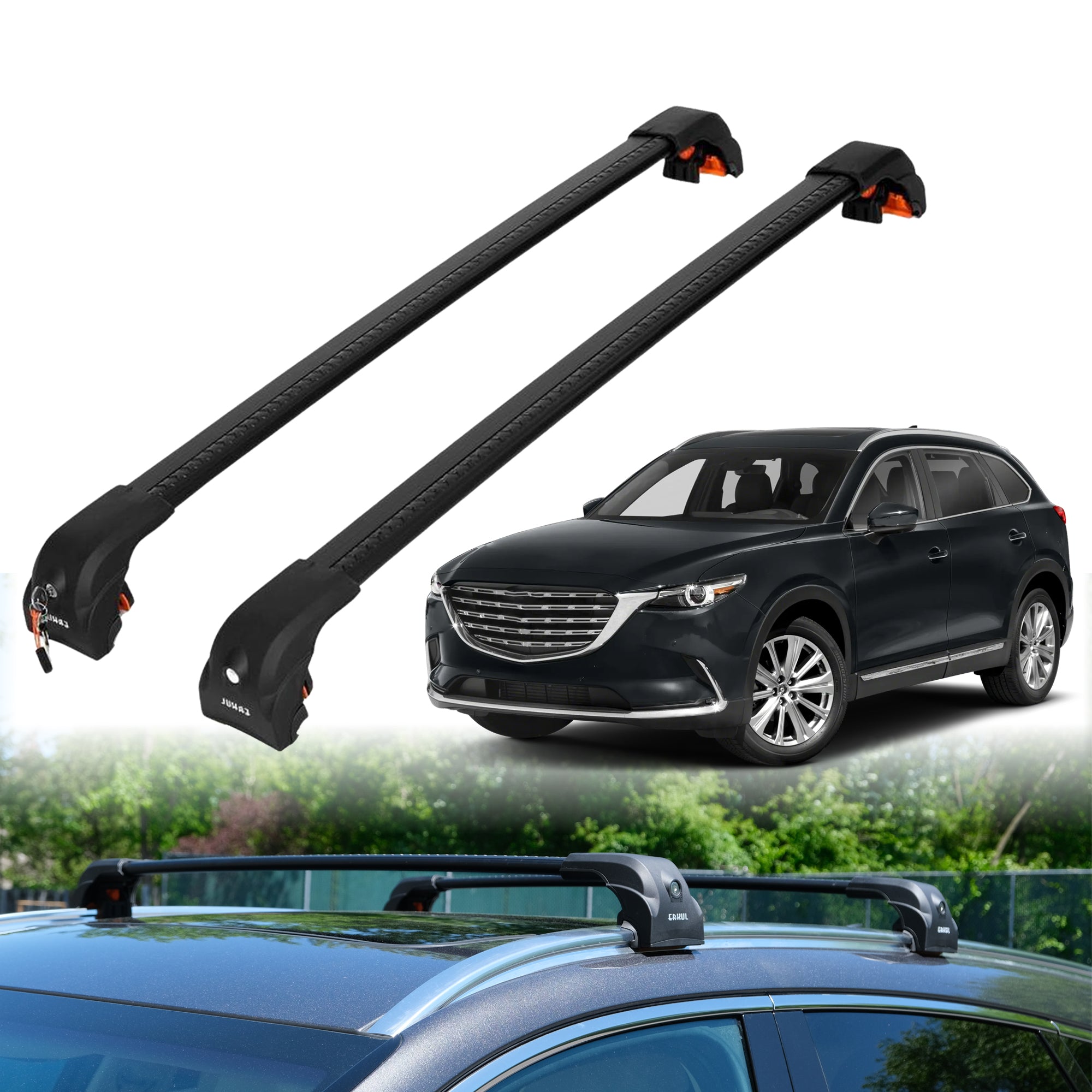 ERKUL Roof Rack Crossbars For MAZDA CX-9 2016-2023