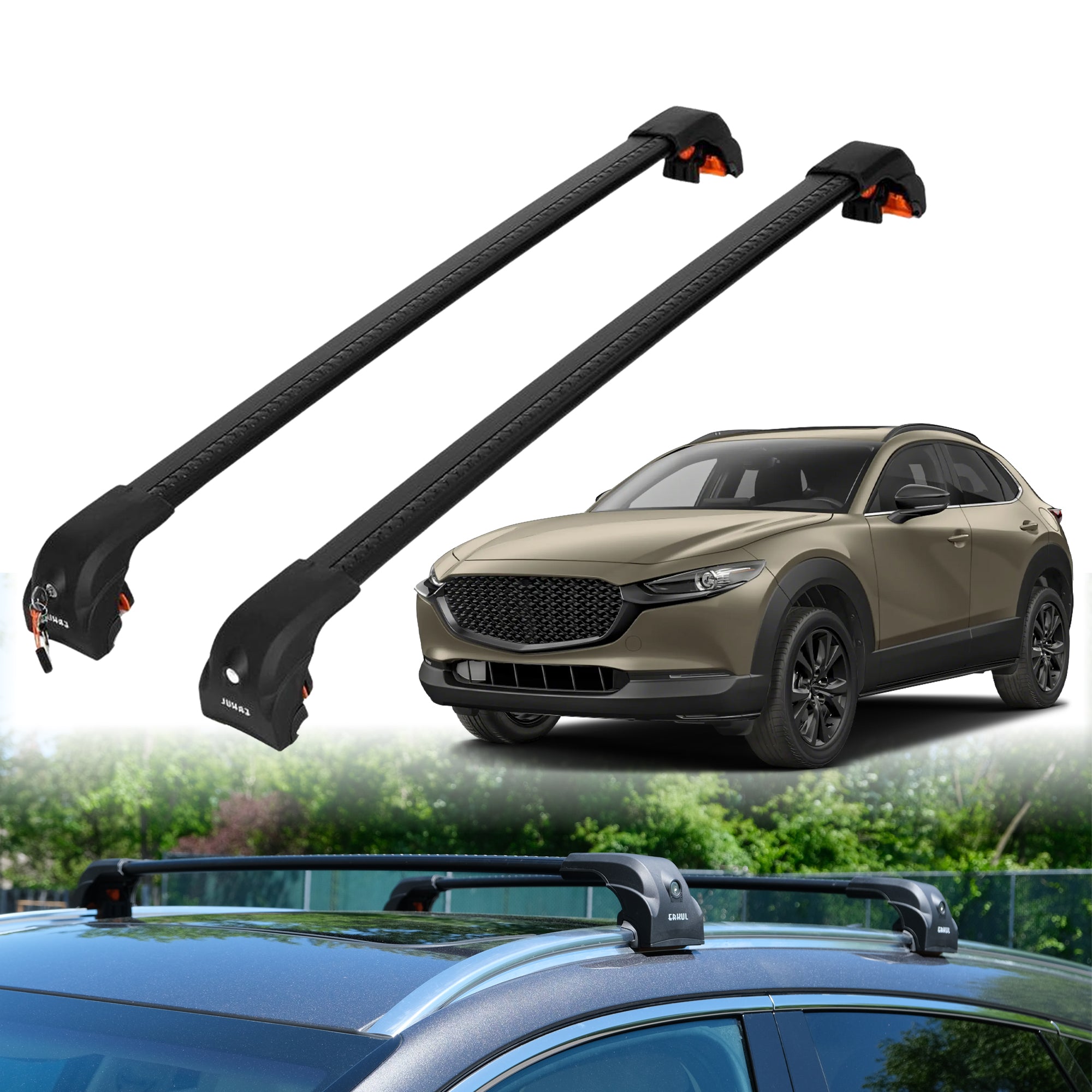 ERKUL Roof Rack Crossbars For MAZDA CX-30 2020-2026