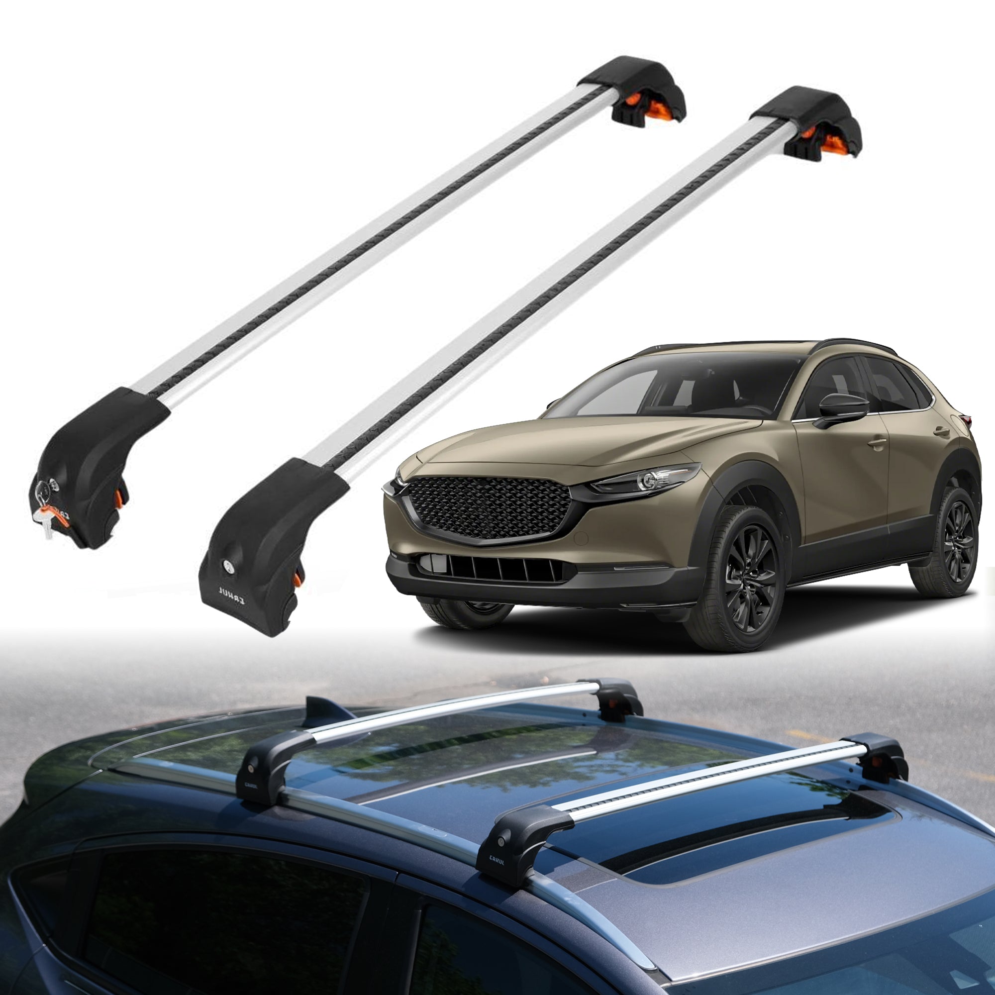 ERKUL Roof Rack Crossbars For MAZDA CX-30 2020-2026