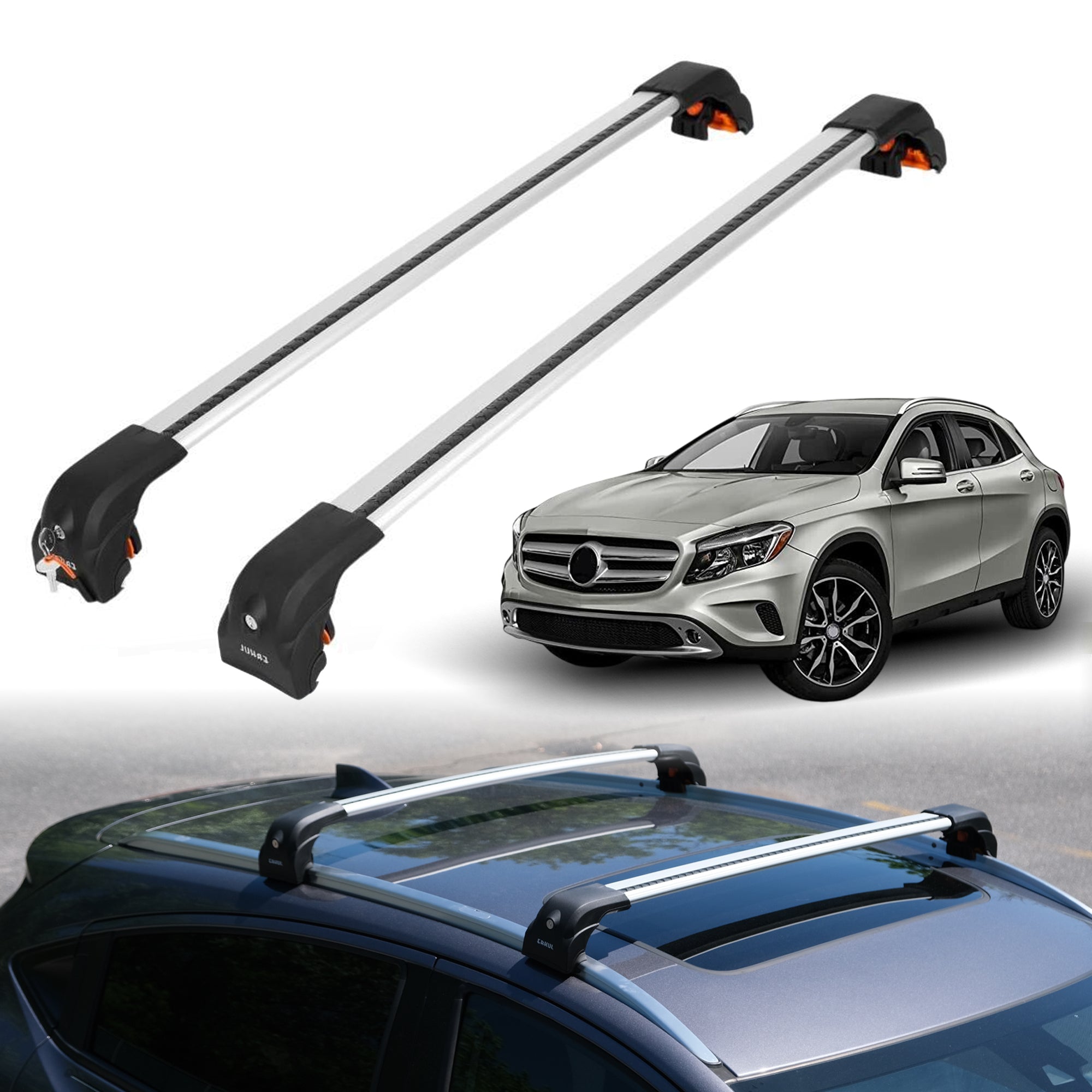 ERKUL Roof Rack Crossbars For MERCEDES-BENZ GLA180/GLA200/GLA250/GLA250/GLA35 AMG/GLA45 AMG 2014-2020