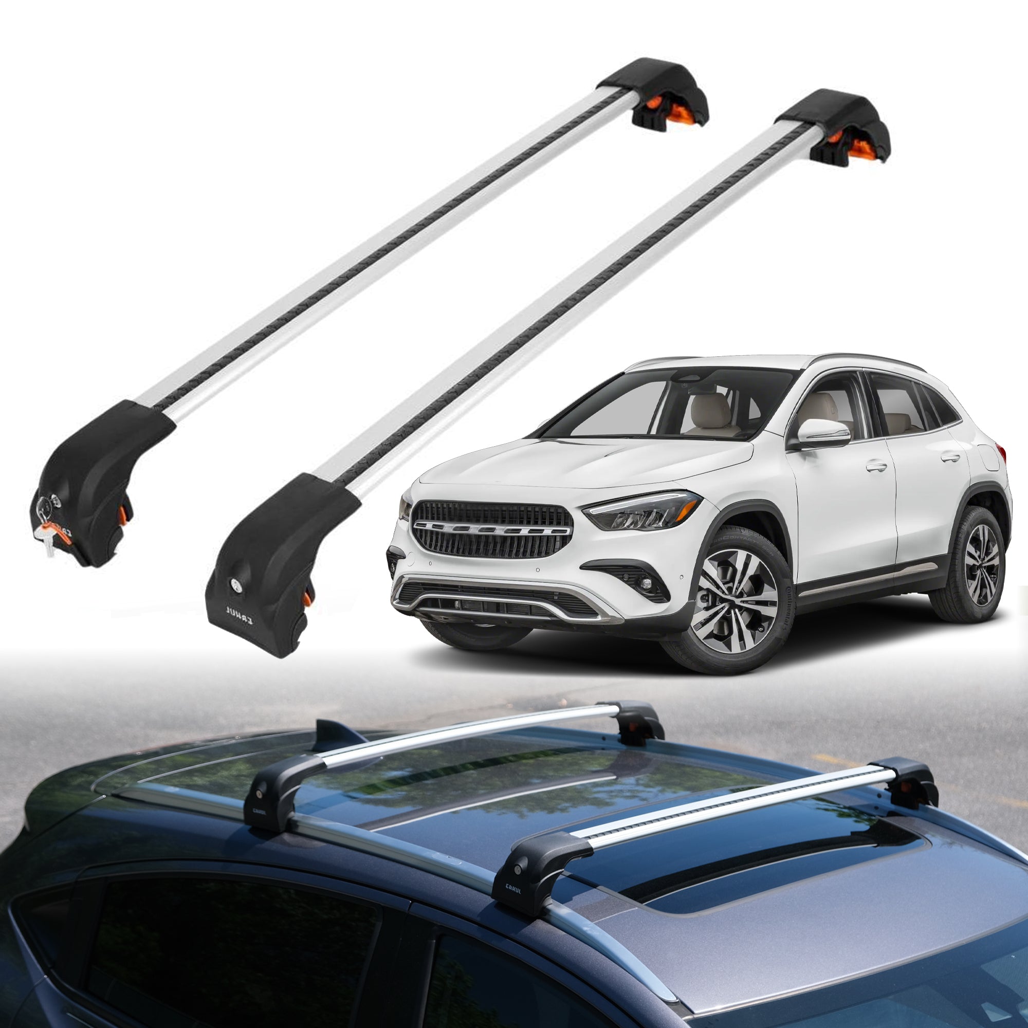 ERKUL Roof Rack Crossbars For MERCEDES-BENZ GLA250 2021-2026