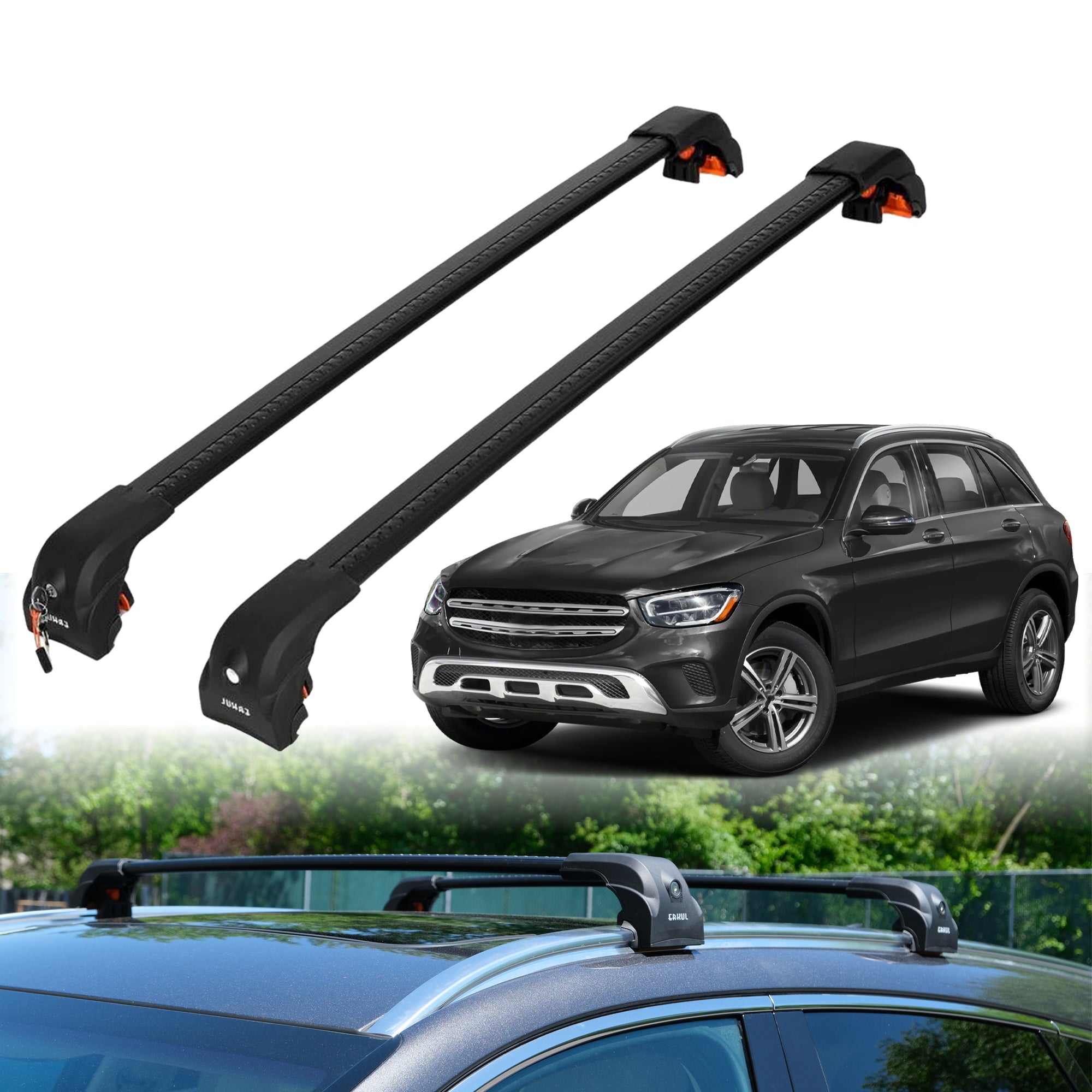 ERKUL Roof Rack Crossbars For MERCEDES-BENZ GLC300 2016-2022