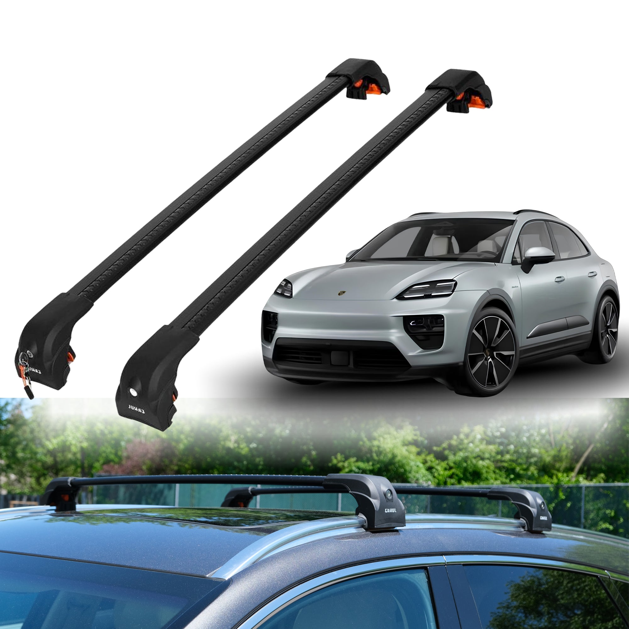 ERKUL Roof Rack Crossbars For PORSCHE MACAN 2015-2026