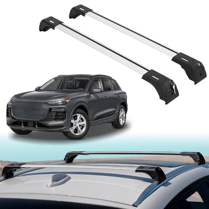 Roof Rack Crossbars for Audi Q6 e-tron 2025-2027 Fits Flush Rails - Silver