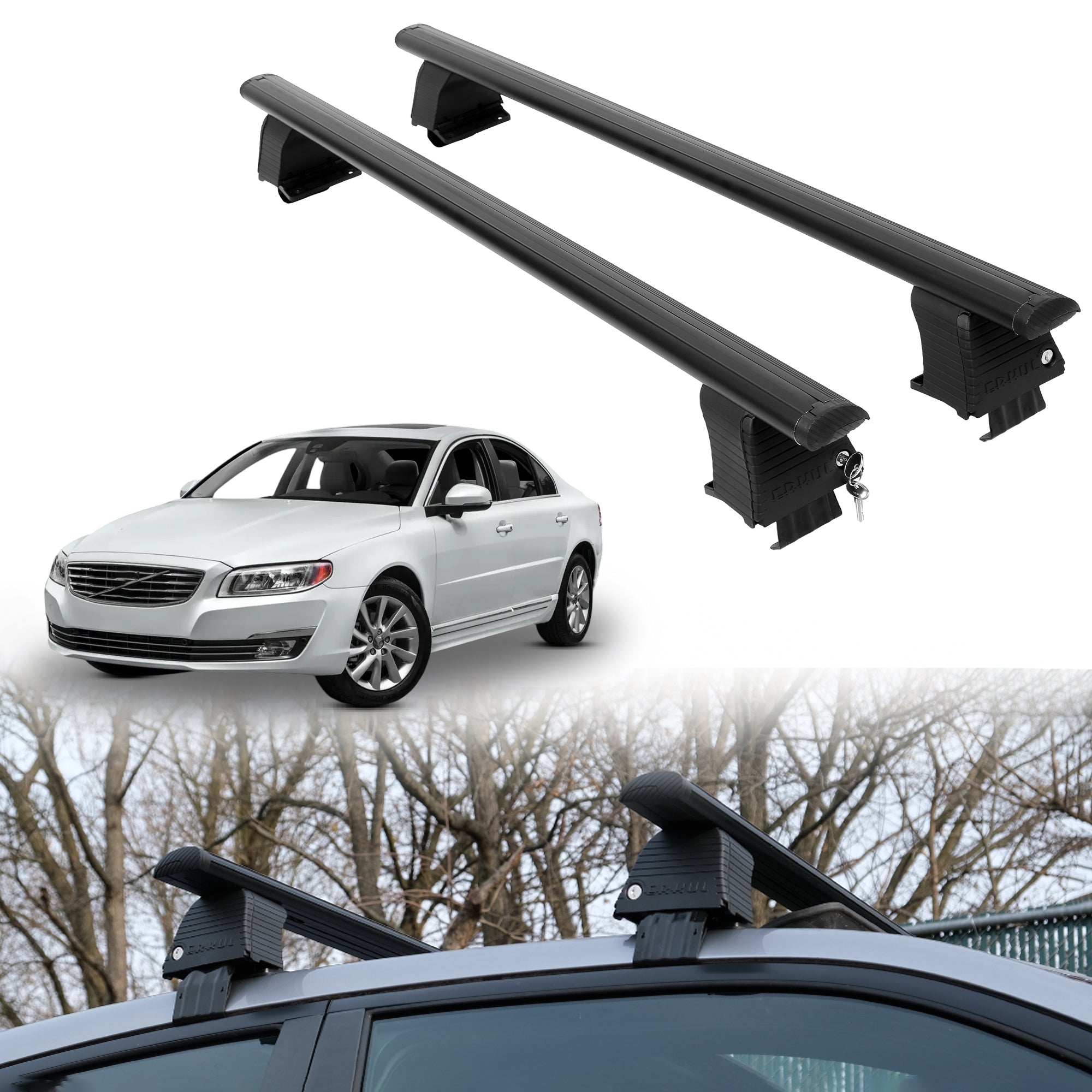 ERKUL Roof Rack Crossbars For VOLVO S80 2007-2016