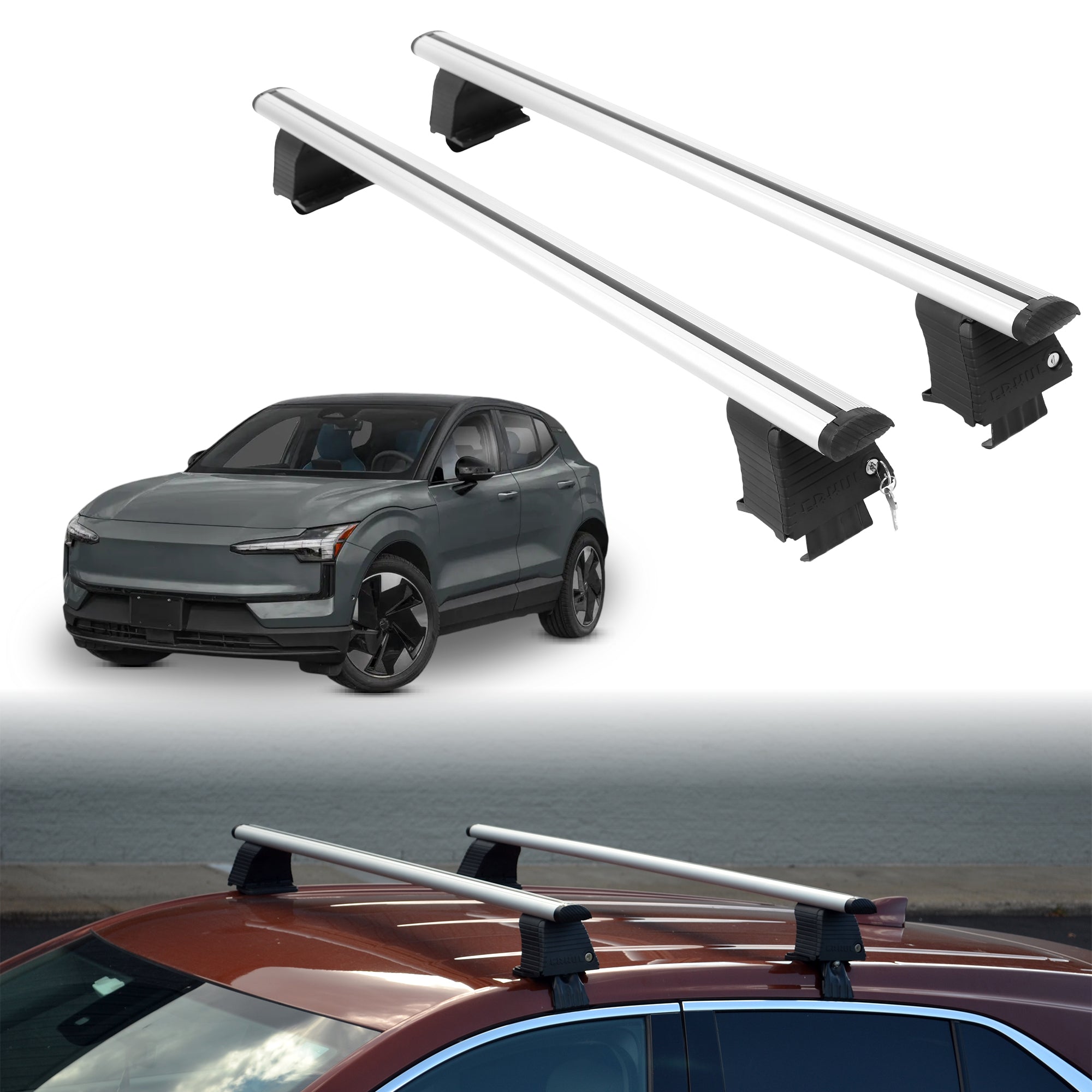 ERKUL Roof Rack Crossbars For VOLVO EX30 2025-2026