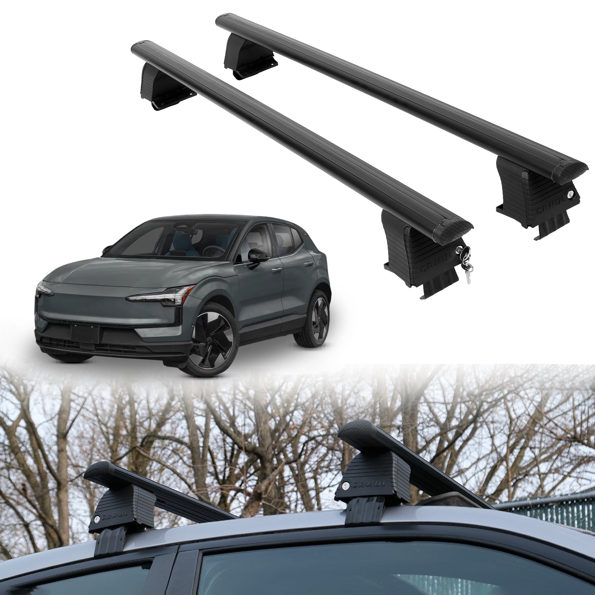 ERKUL Roof Rack Crossbars For VOLVO EX30 2025-2026