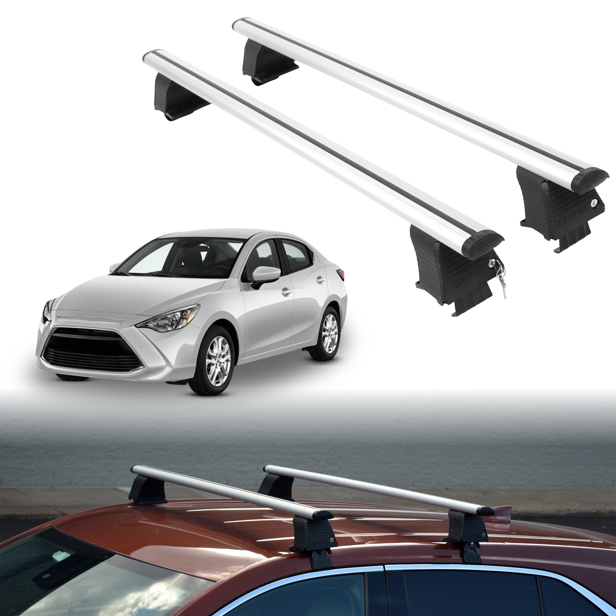 ERKUL Roof Rack Crossbars For TOYOTA YARIS IA 2017-2018