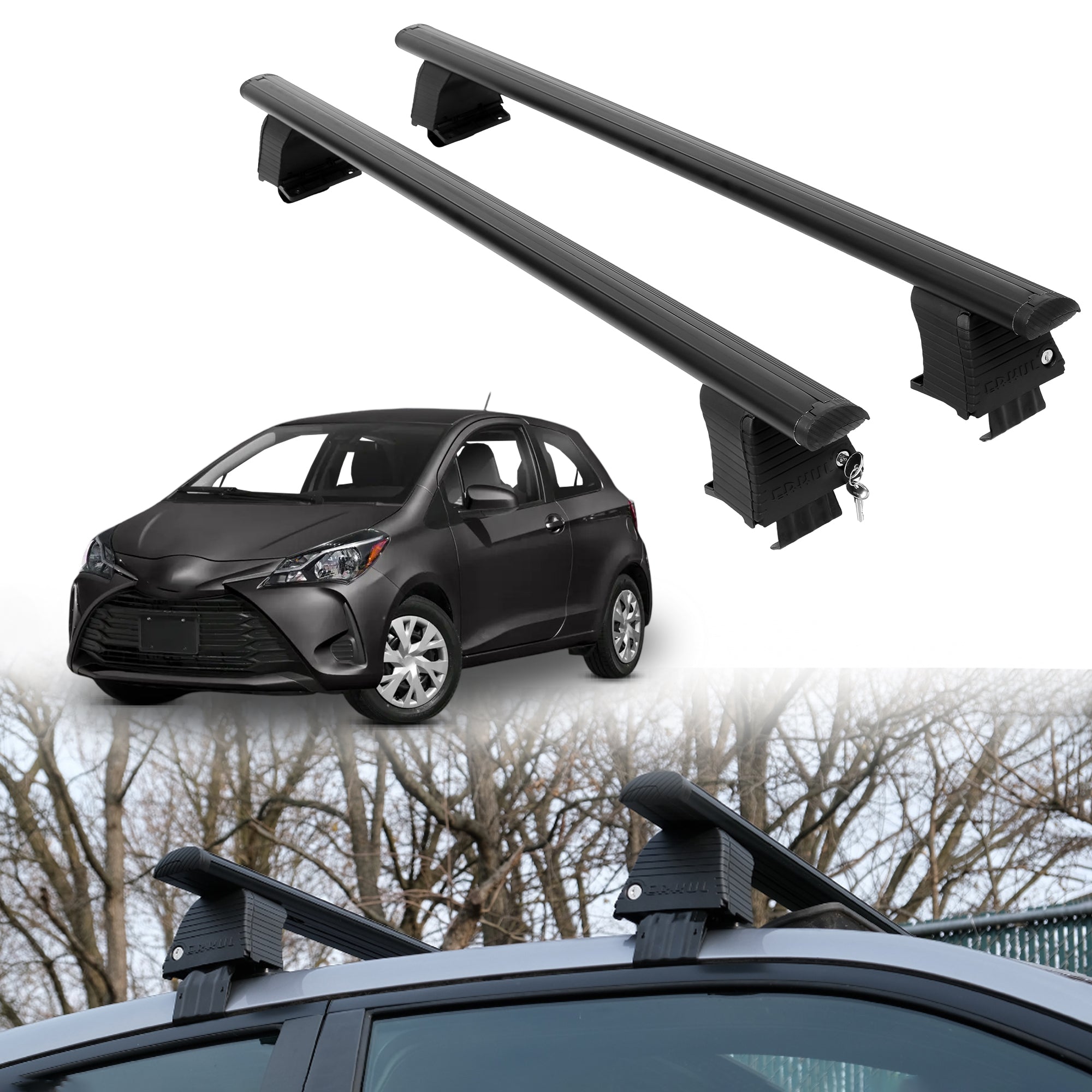 ERKUL Roof Rack Crossbars For TOYOTA YARIS 2012-2018