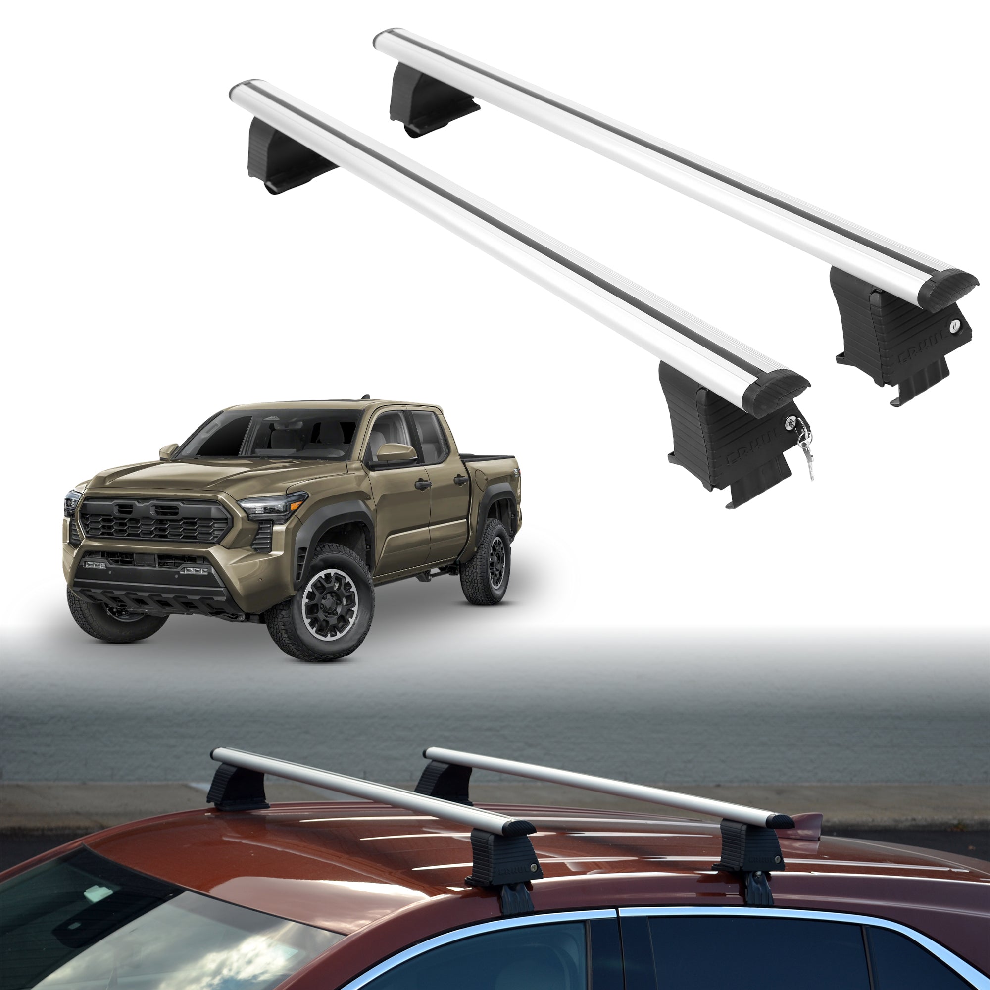 ERKUL Roof Rack Crossbars For TOYOTA TACOMA 2024-2026