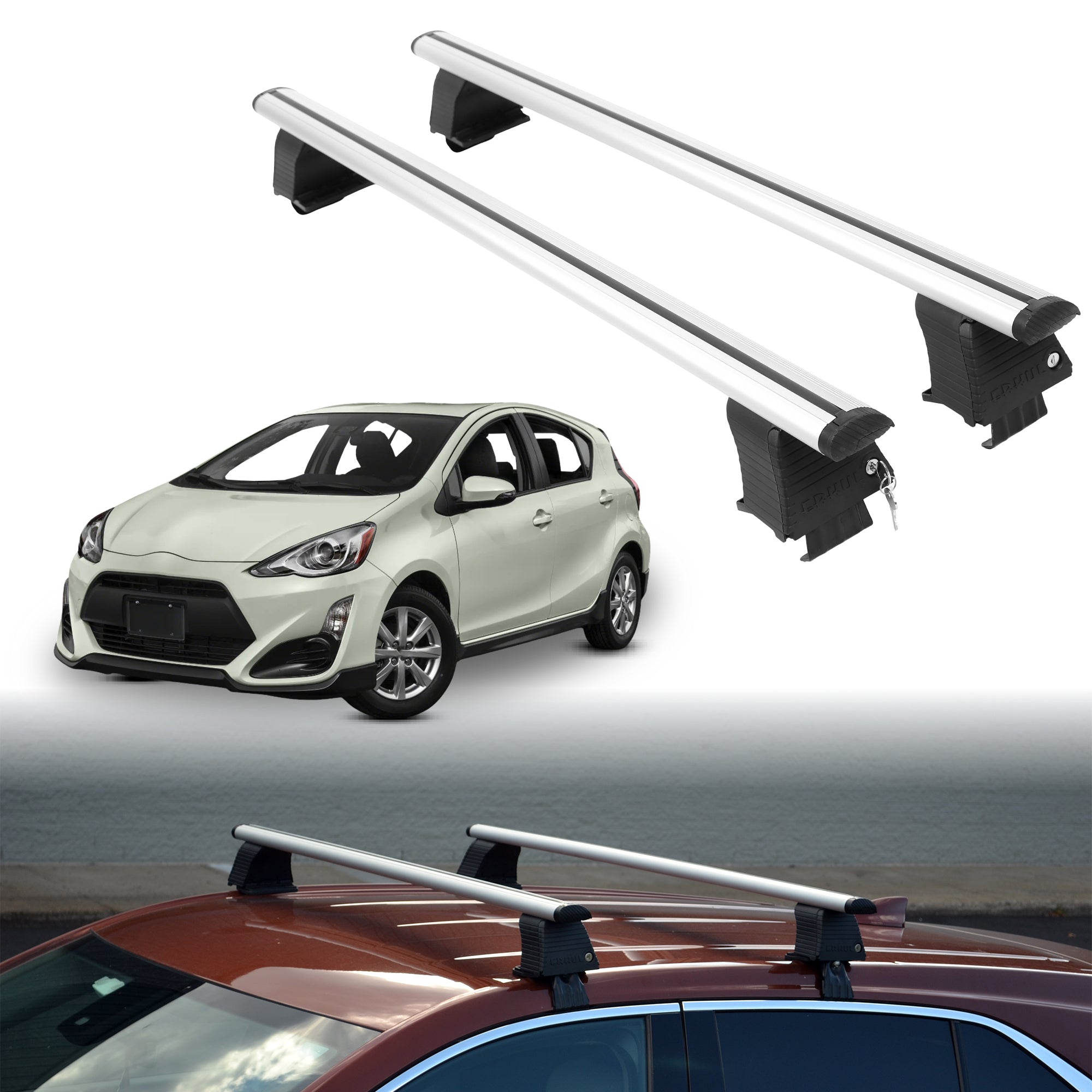 ERKUL Roof Rack Crossbars For TOYOTA PRIUS C 2012-2019