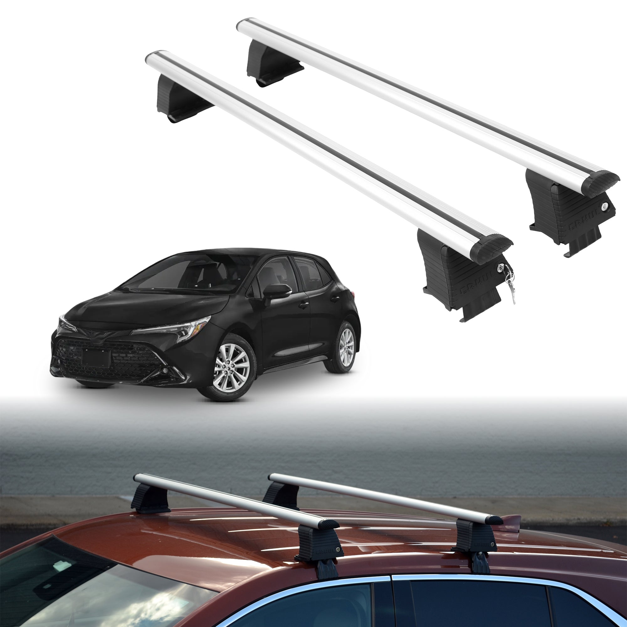 ERKUL Roof Rack Crossbars For TOYOTA COROLLA HATCHBACK 2019-2026