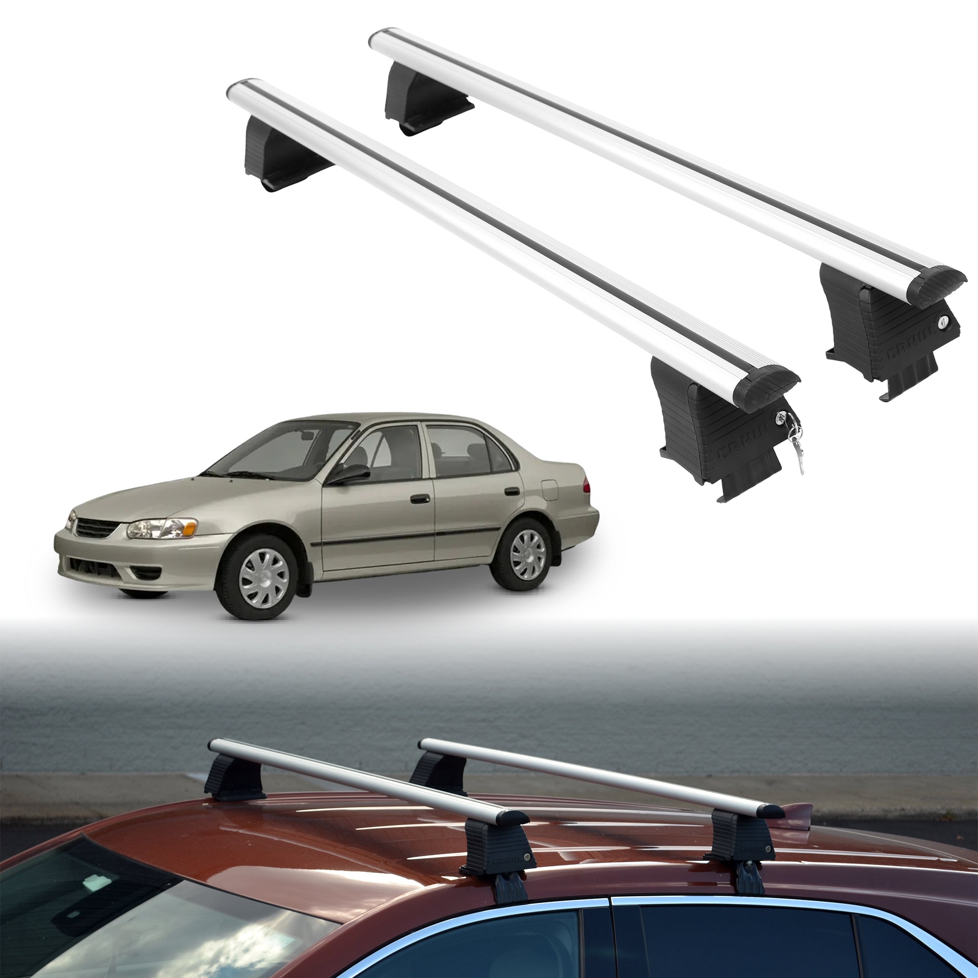 ERKUL Roof Rack Crossbars For TOYOTA COROLLA 1992-2003