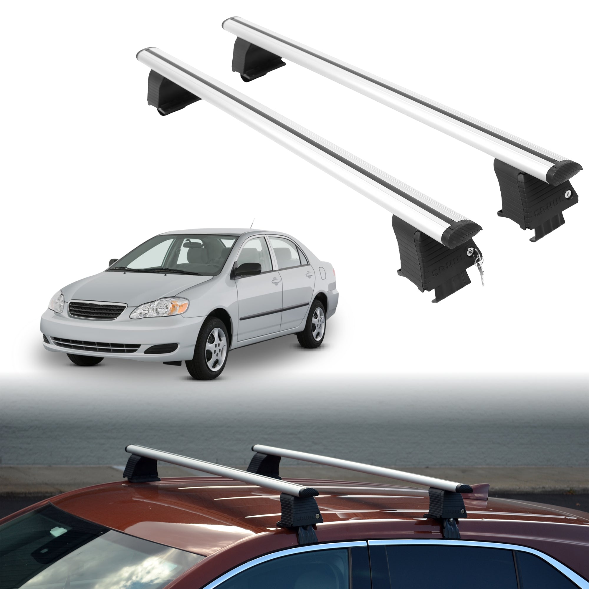 ERKUL Roof Rack Crossbars For TOYOTA COROLLA 2004-2008
