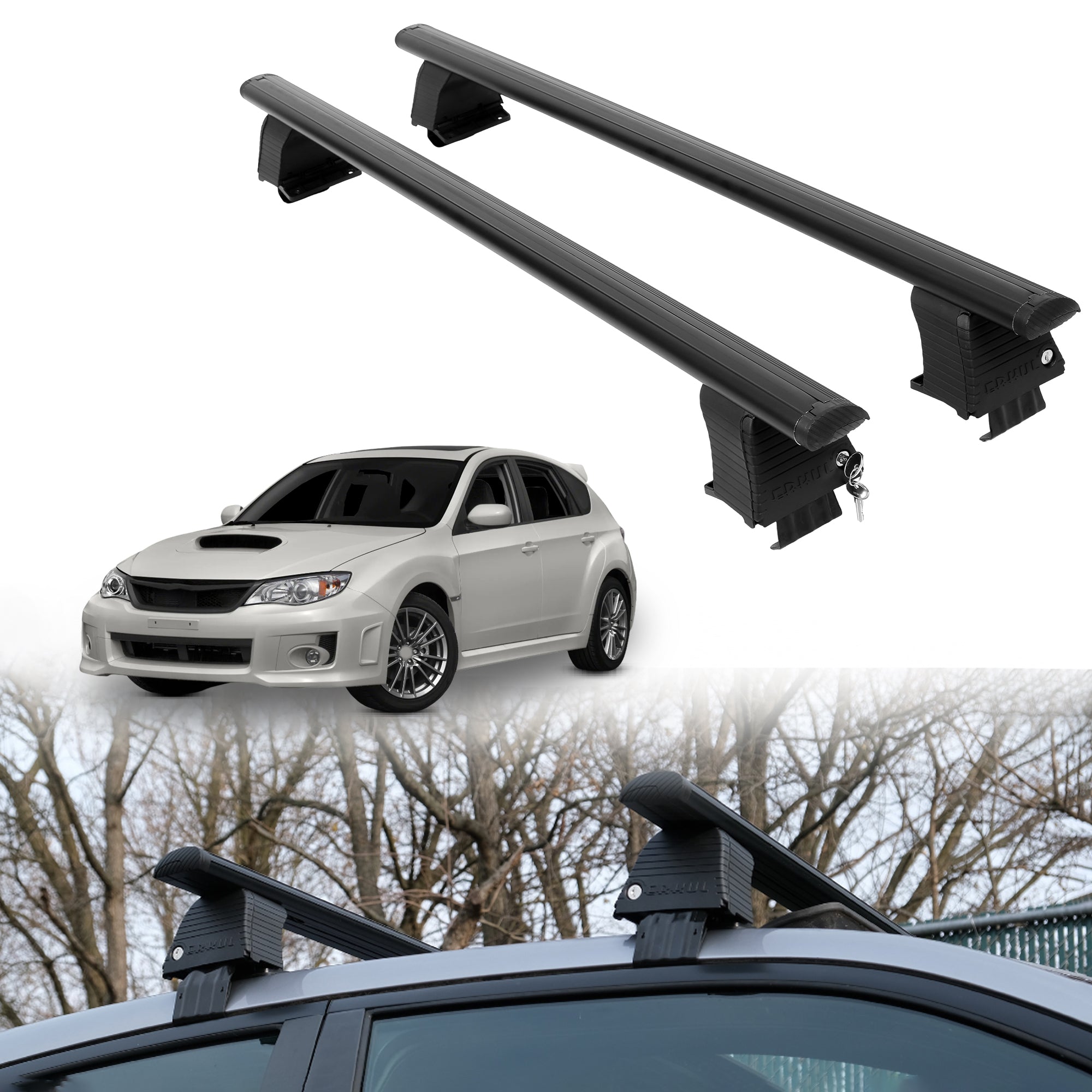 ERKUL Roof Rack Crossbars For SUBARU IMPREZA WRX 2013-2014
