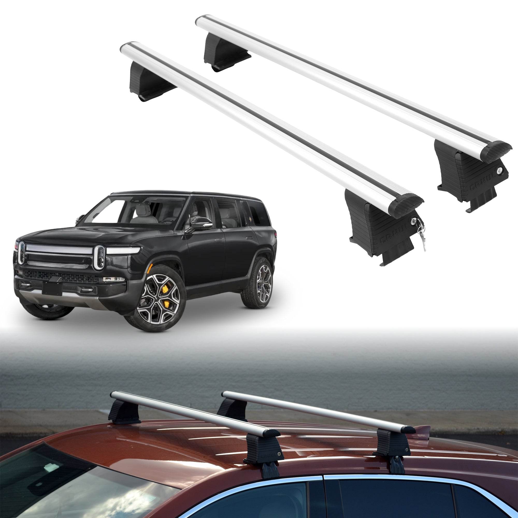 ERKUL Roof Rack Crossbars For RIVIAN R1S 2022-2026