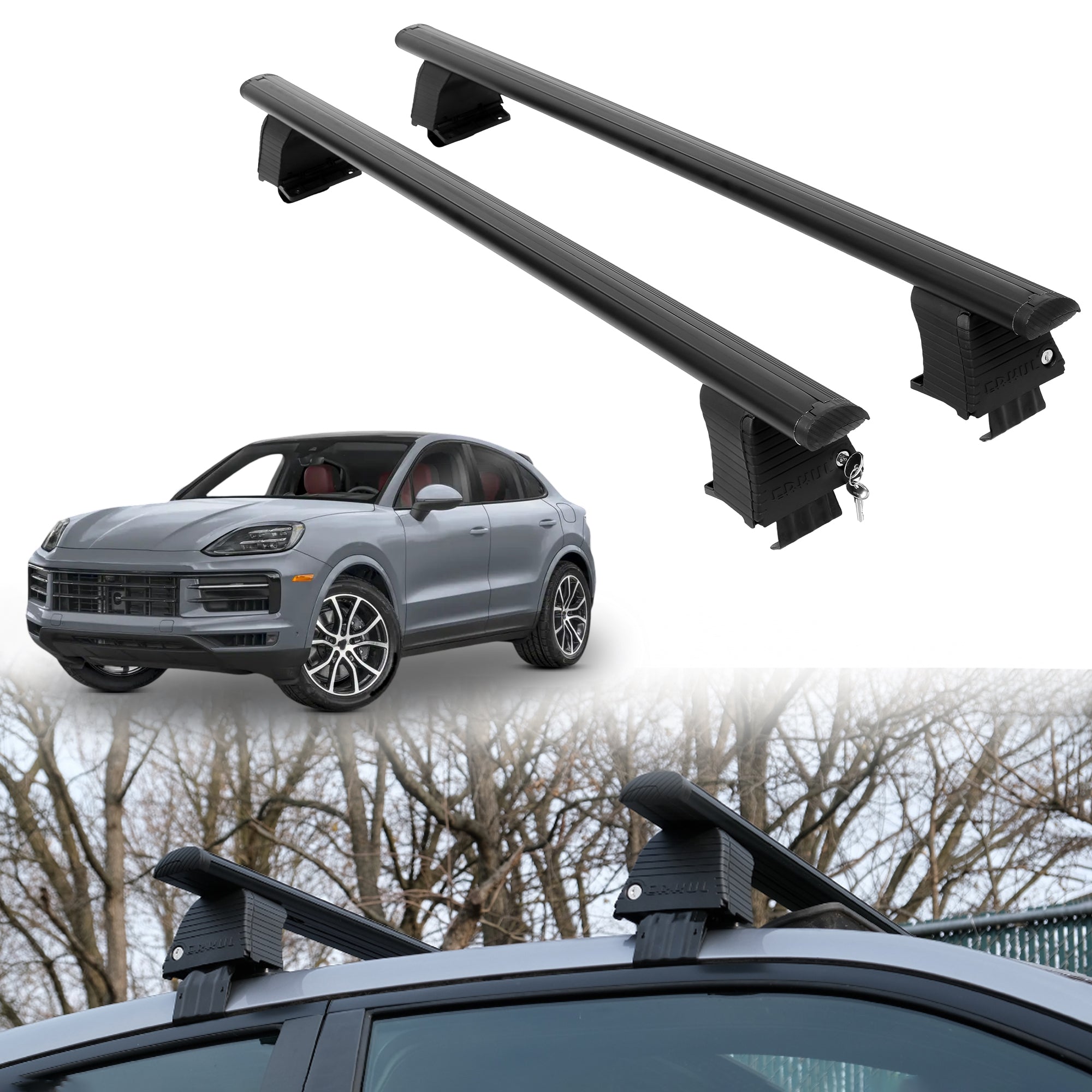ERKUL Roof Rack Crossbars For PORSCHE CAYENNE 2019-2026
