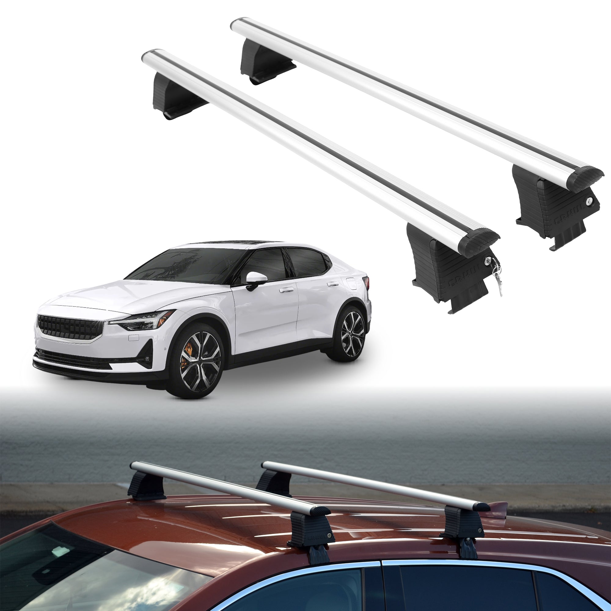 ERKUL Roof Rack Crossbars For POLESTAR 2 2021-2025