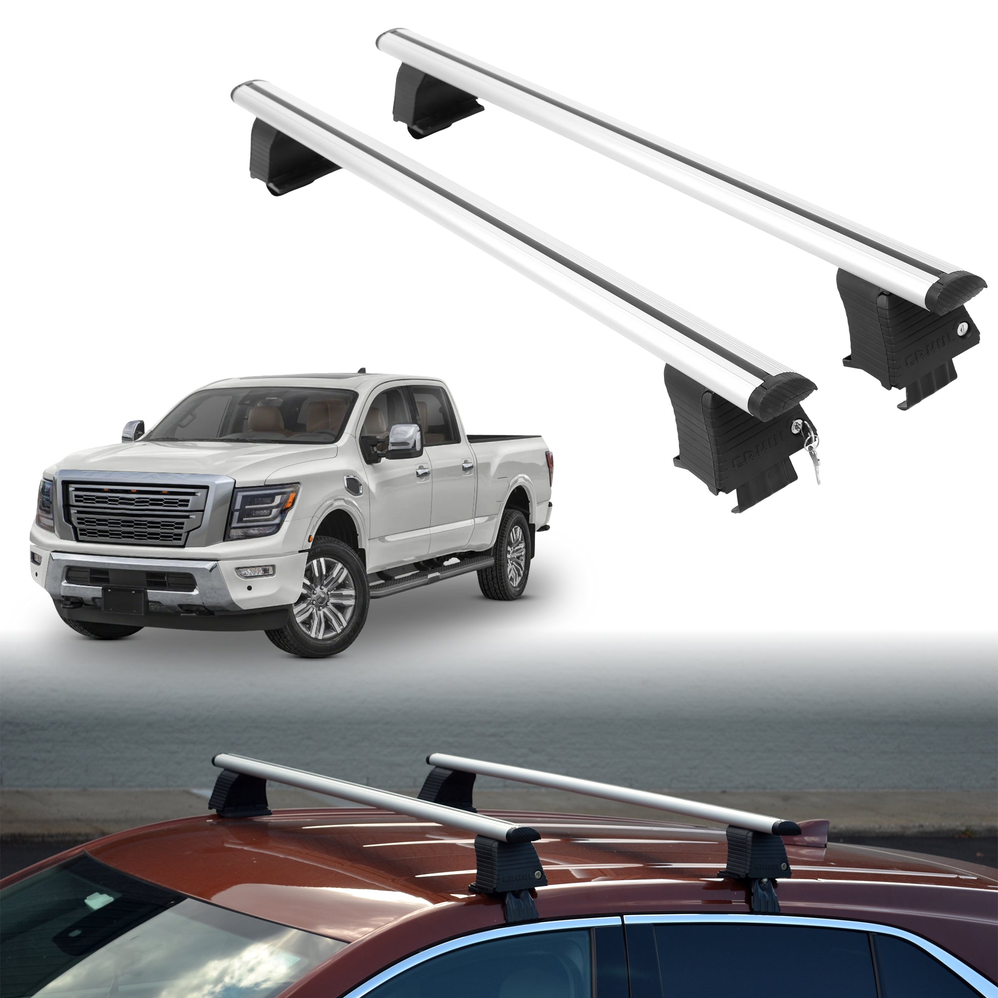 ERKUL Roof Rack Crossbars For NISSAN TITAN XD 2016-2024