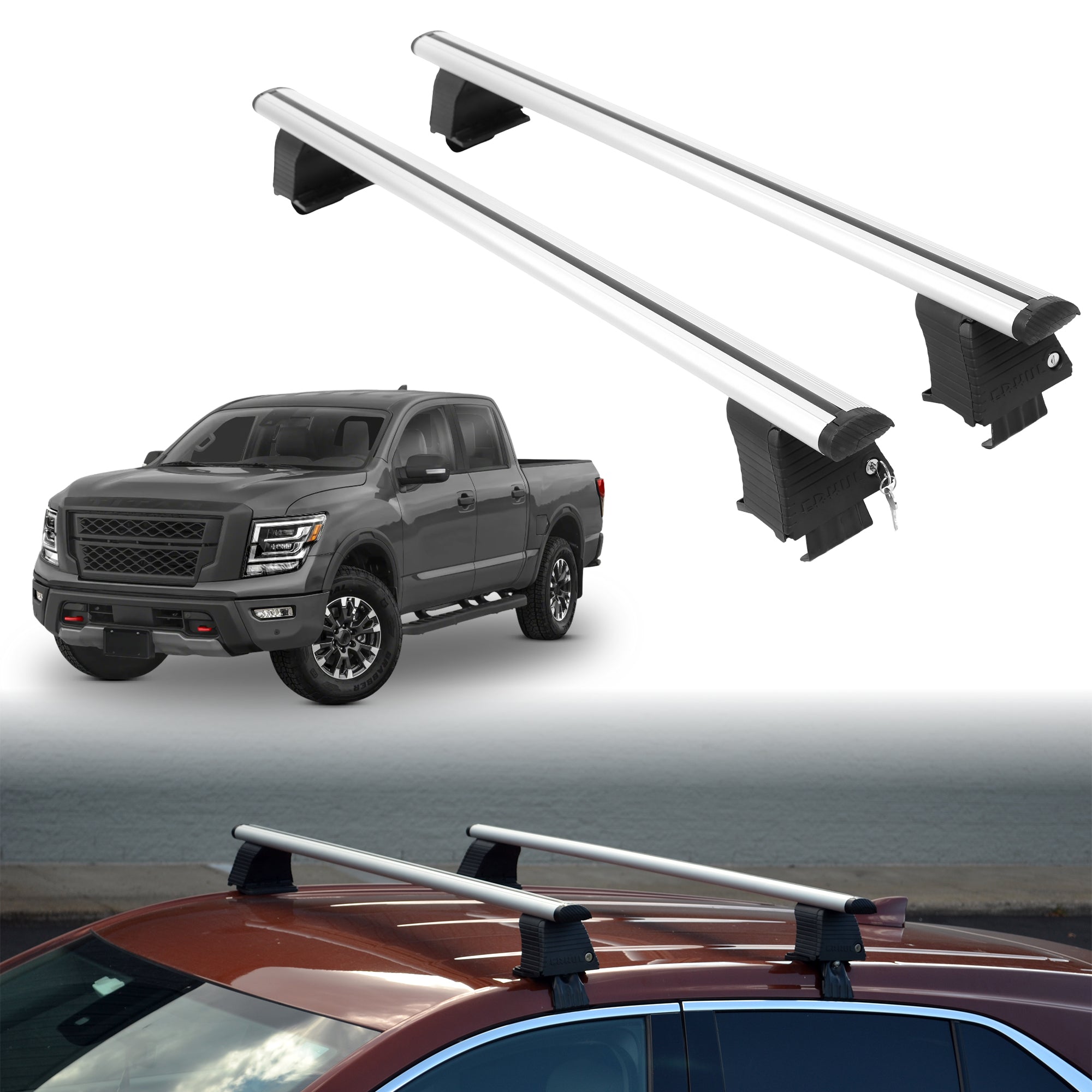 ERKUL Roof Rack Crossbars For NISSAN TITAN 2017-2024