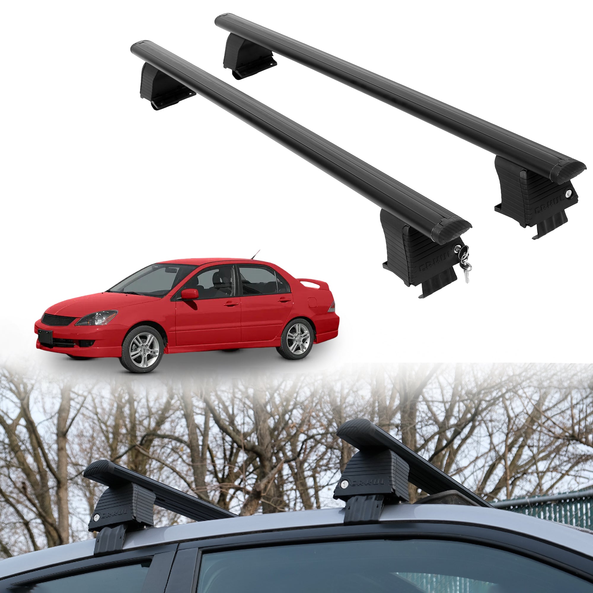 ERKUL Roof Rack Crossbars For MITSUBISHI LANCER 2002-2007