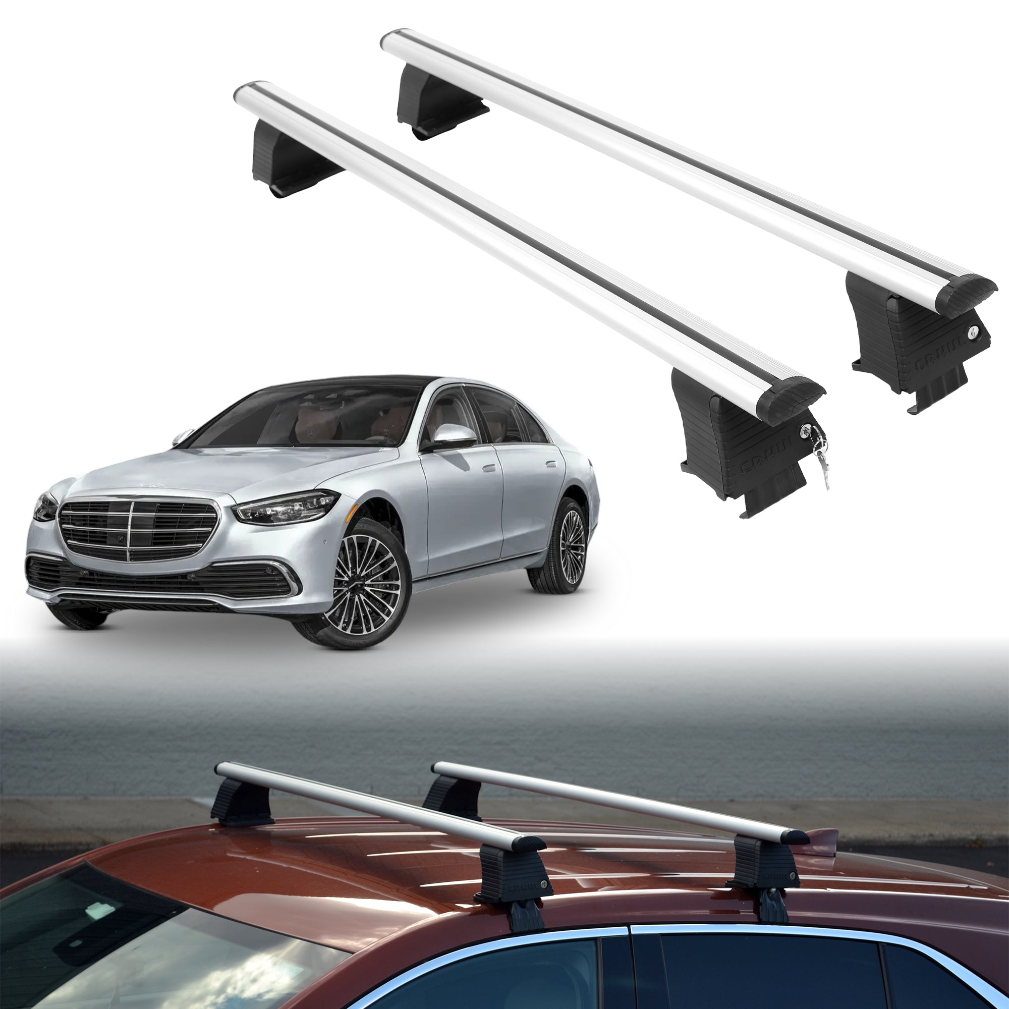 ERKUL Roof Rack Crossbars For MERCEDES S-CLASS 2021-2026