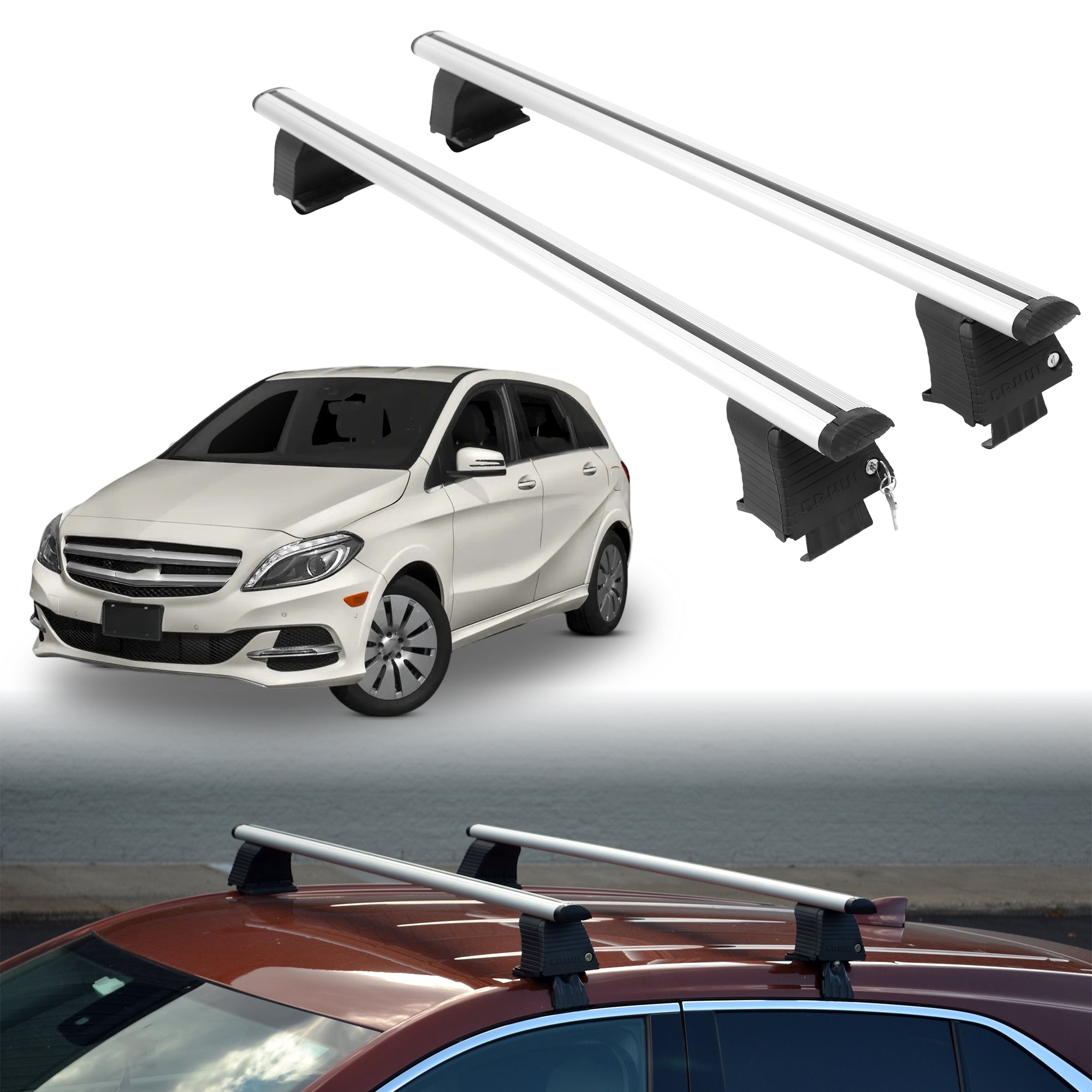 ERKUL Roof Rack Crossbars For MERCEDES B-CLASS 2016-2017