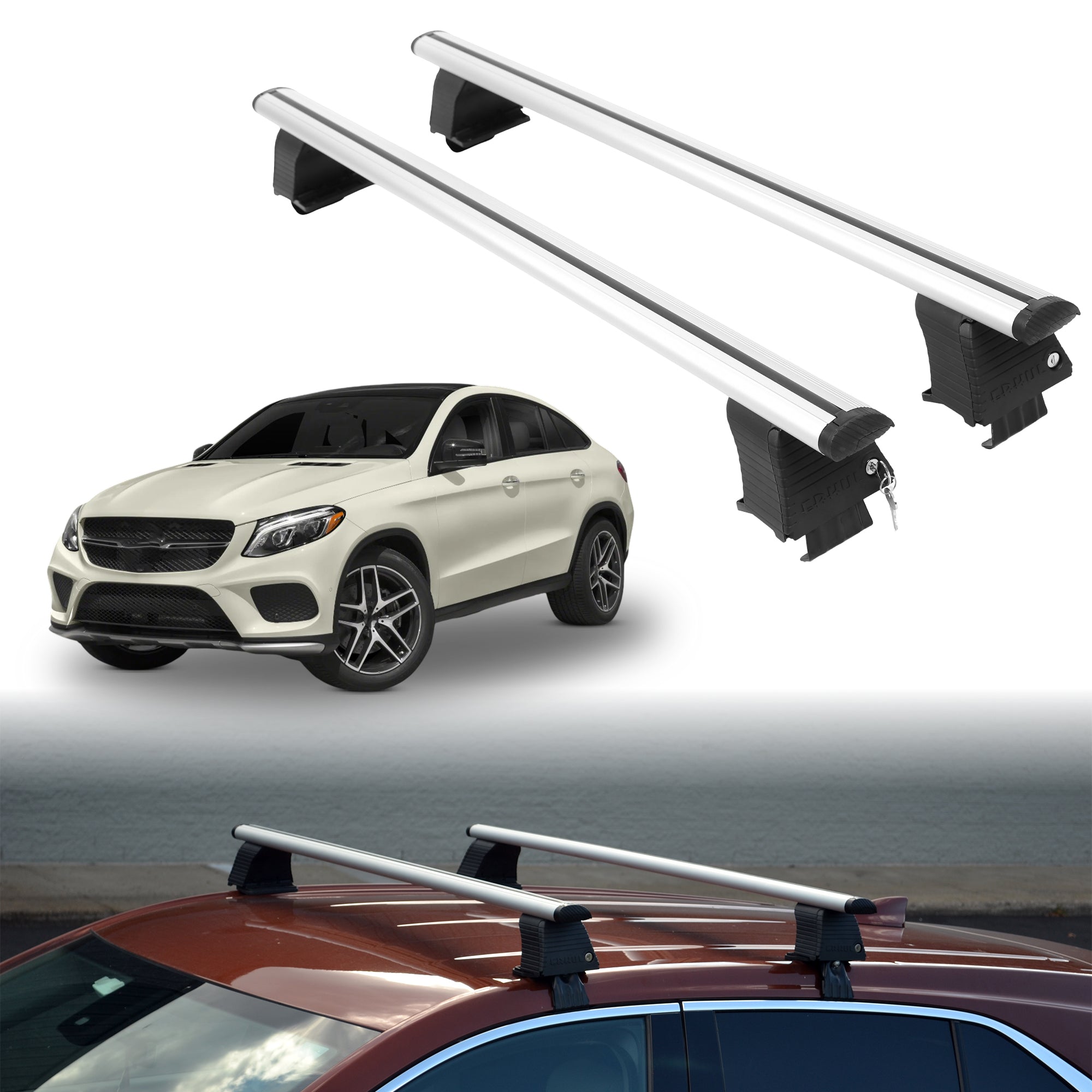 ERKUL Roof Rack Crossbars For MERCEDES AMG GLE 43 2017-2019