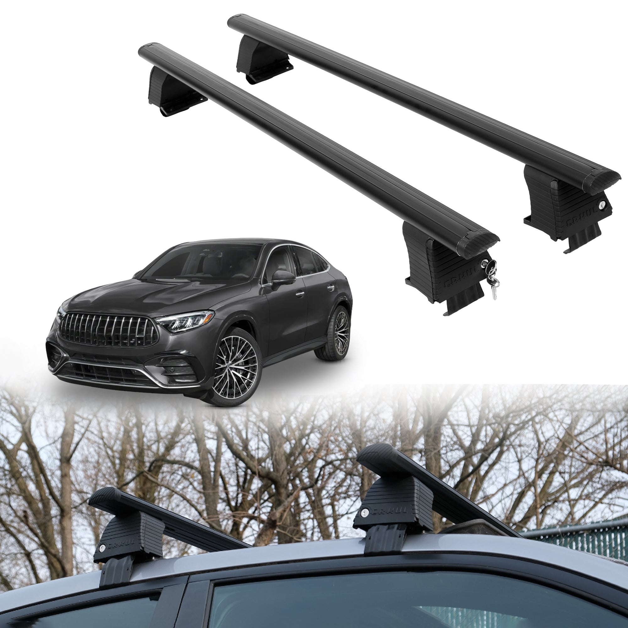 ERKUL Roof Rack Crossbars For MERCEDES AMG GLC 2024-2026
